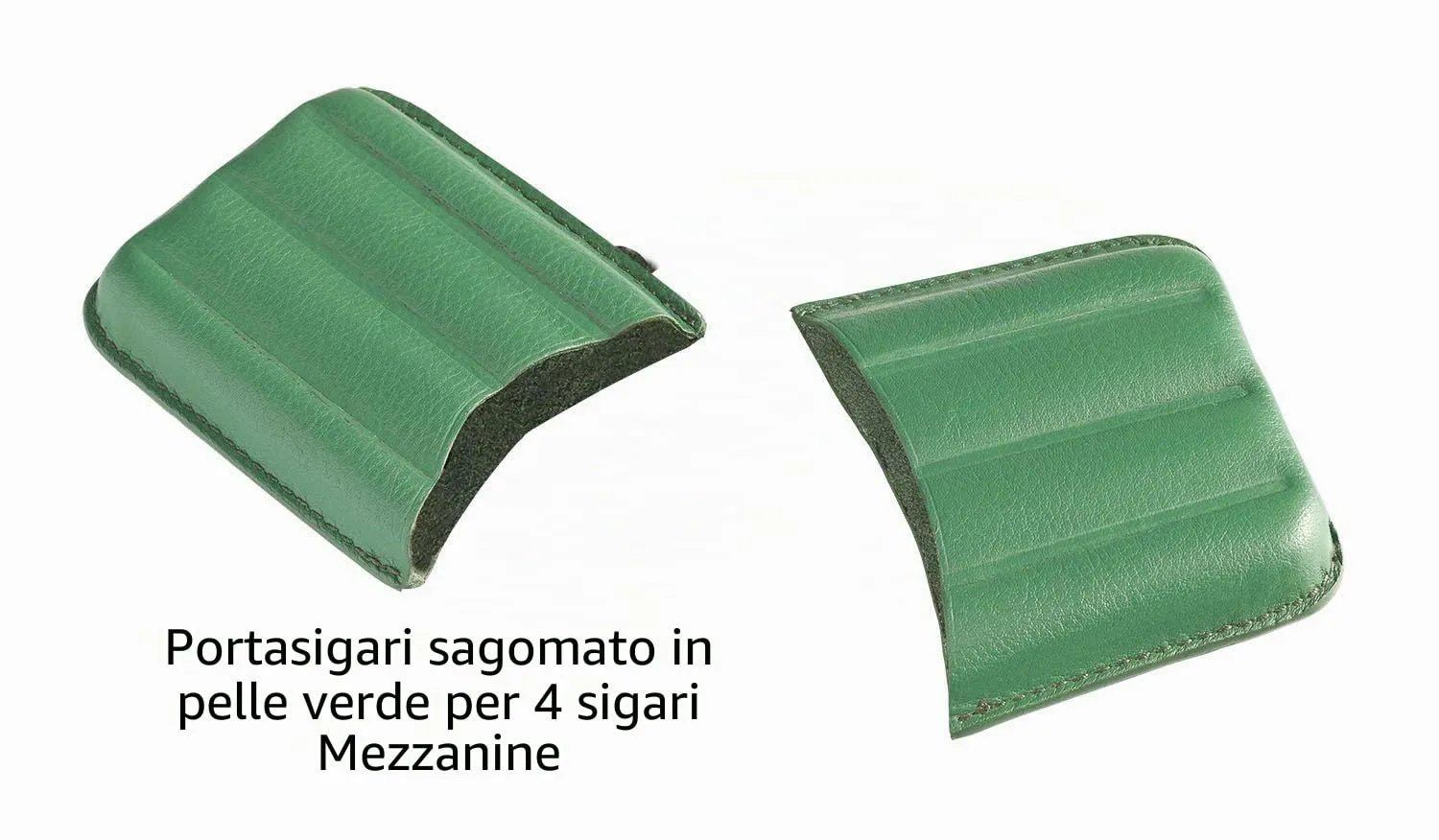 EGOIST - Portammezzato I Porta Sigari In Vera Pelle I Capienza 4 Sigari Ammezzati I Disegno Elegante I Portatile I Accessorio Per Sigari - Verde - immagine 7