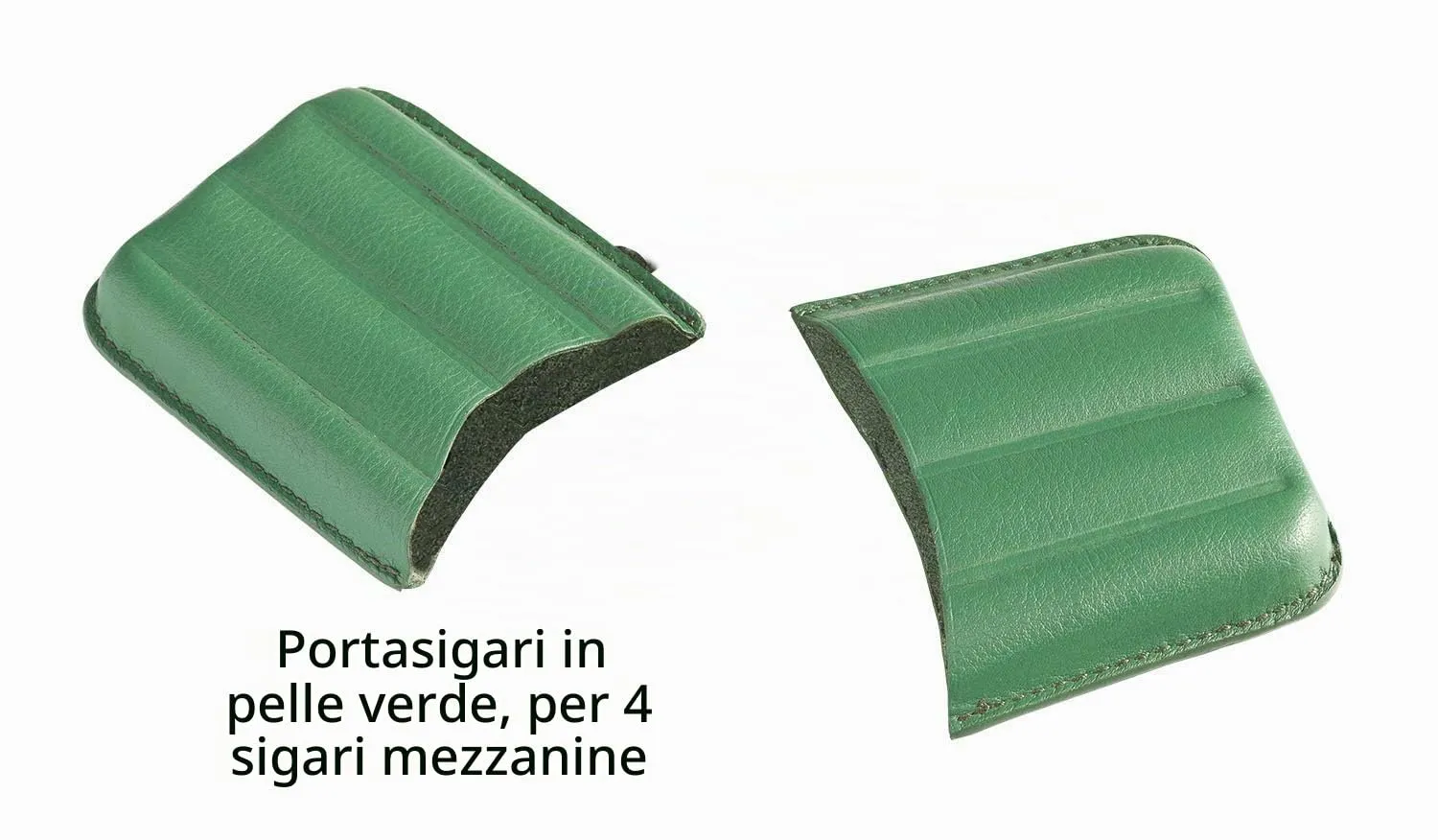 EGOIST - Portammezzato I Porta Sigari In Vera Pelle I Capienza 4 Sigari Ammezzati I Disegno Elegante I Portatile I Accessorio Per Sigari - Verde - immagine 8