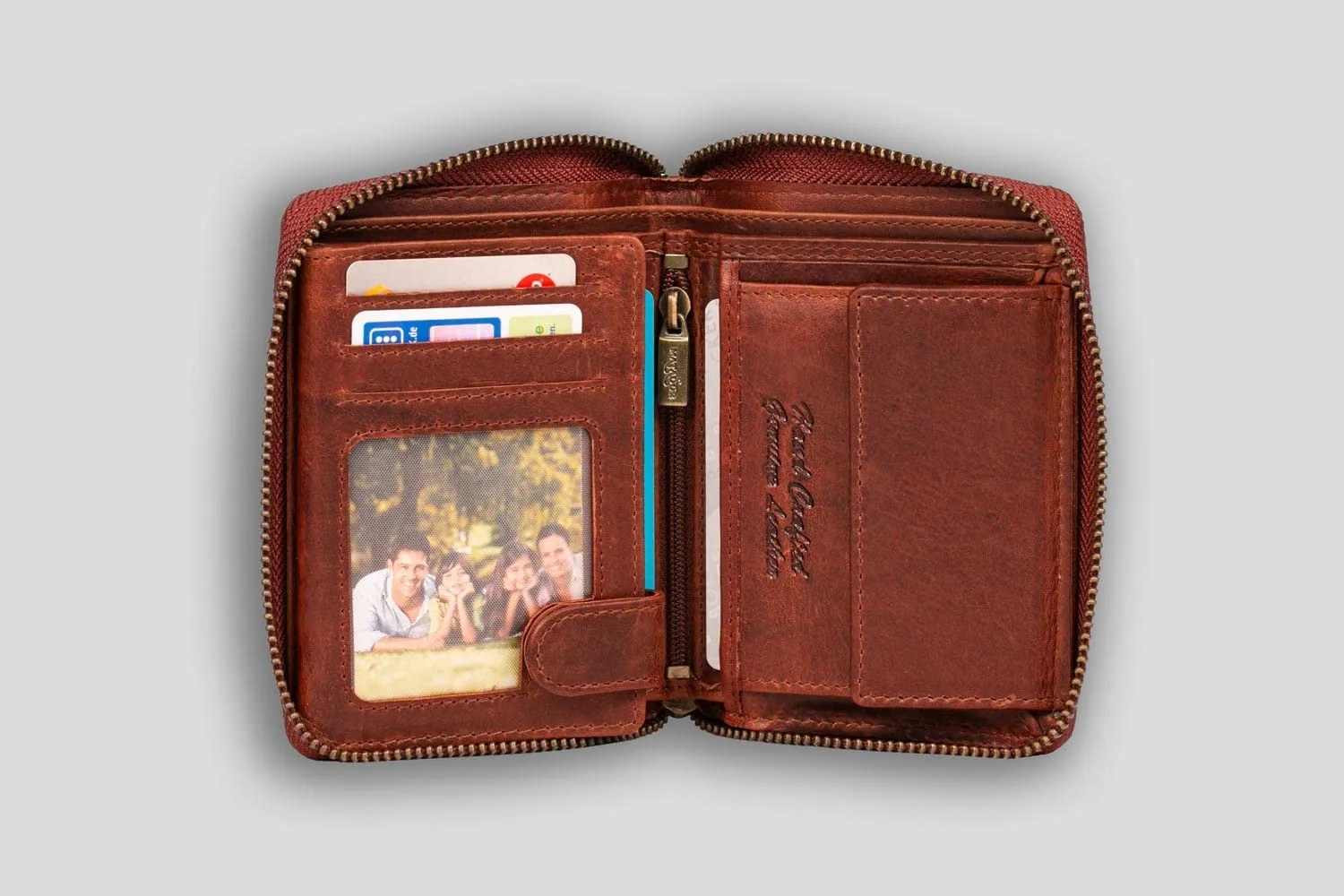 Matador Portafoglio Uomo con Portamonete Pelle RFID, Marrone Vintage - immagine 2