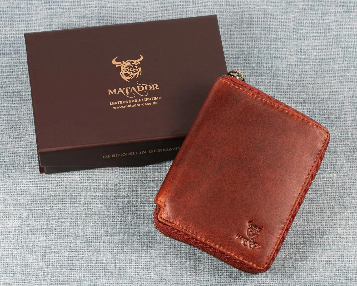 Matador Portafoglio Uomo con Portamonete Pelle RFID, Marrone Vintage - immagine 6