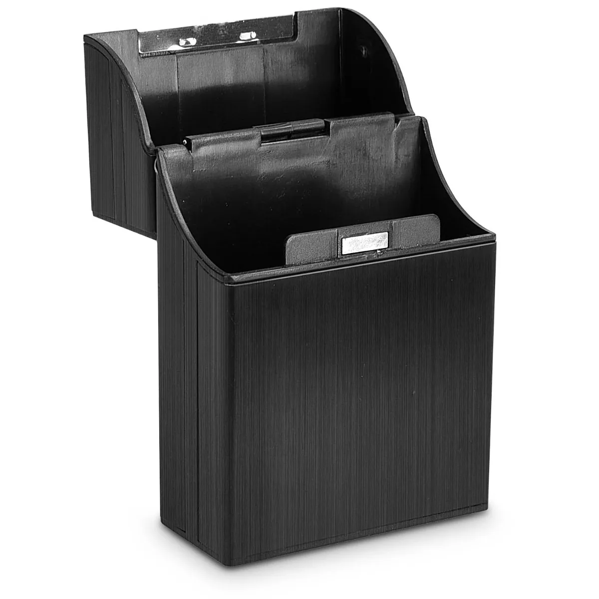 kwmobile Portasigarette in plastica e alluminio per ca.20 sigarette - Contenitore box pacchetto chiusura magnetica con coperchio automatico nero - immagine 6
