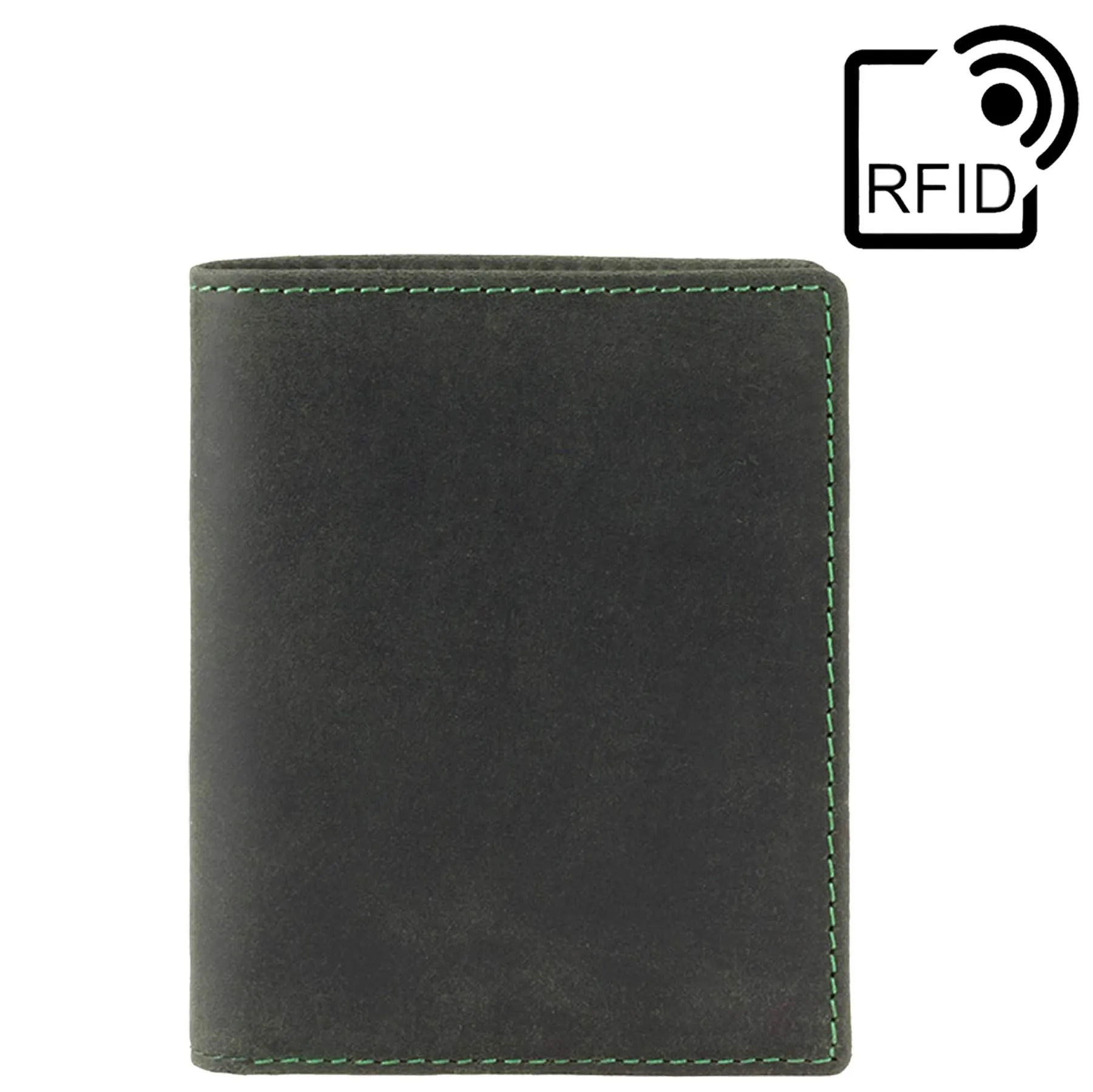 VISCONTI - Portafoglio Uomo Compatto in Pelle - Porta Carte di Credito per 6 Carte con Portamonete - Due Pieghe - RFID - 705 Arrow - Olio Verde - immagine 3