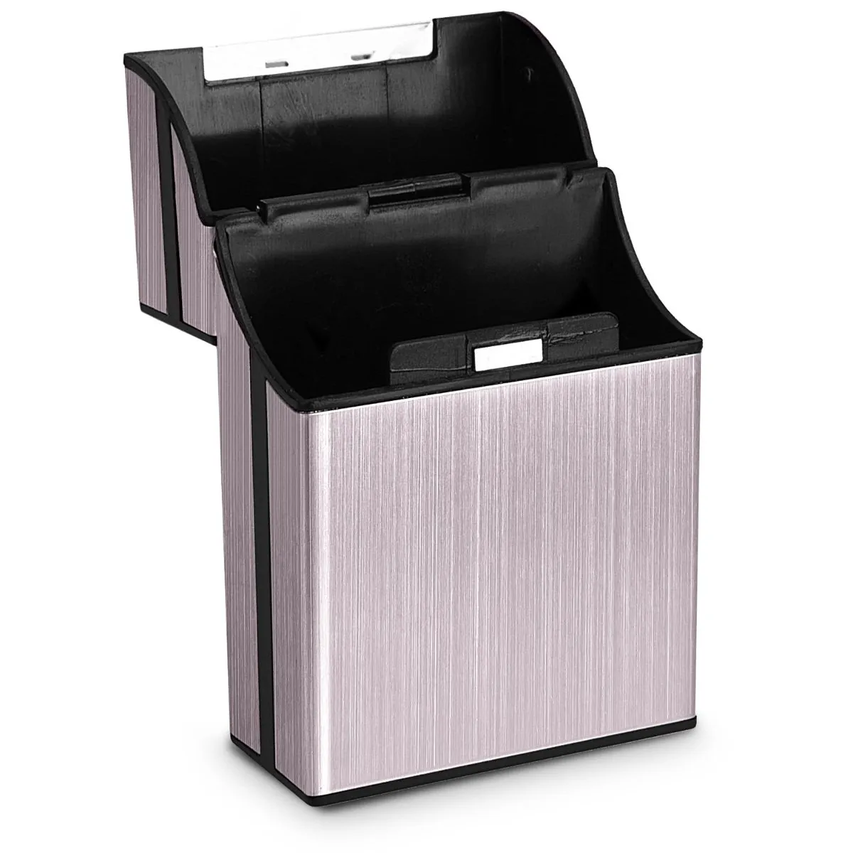 kwmobile Portasigarette in plastica e alluminio per ca.20 sigarette - Contenitore box pacchetto chiusura magnetica con coperchio automatico oro rosa - immagine 6
