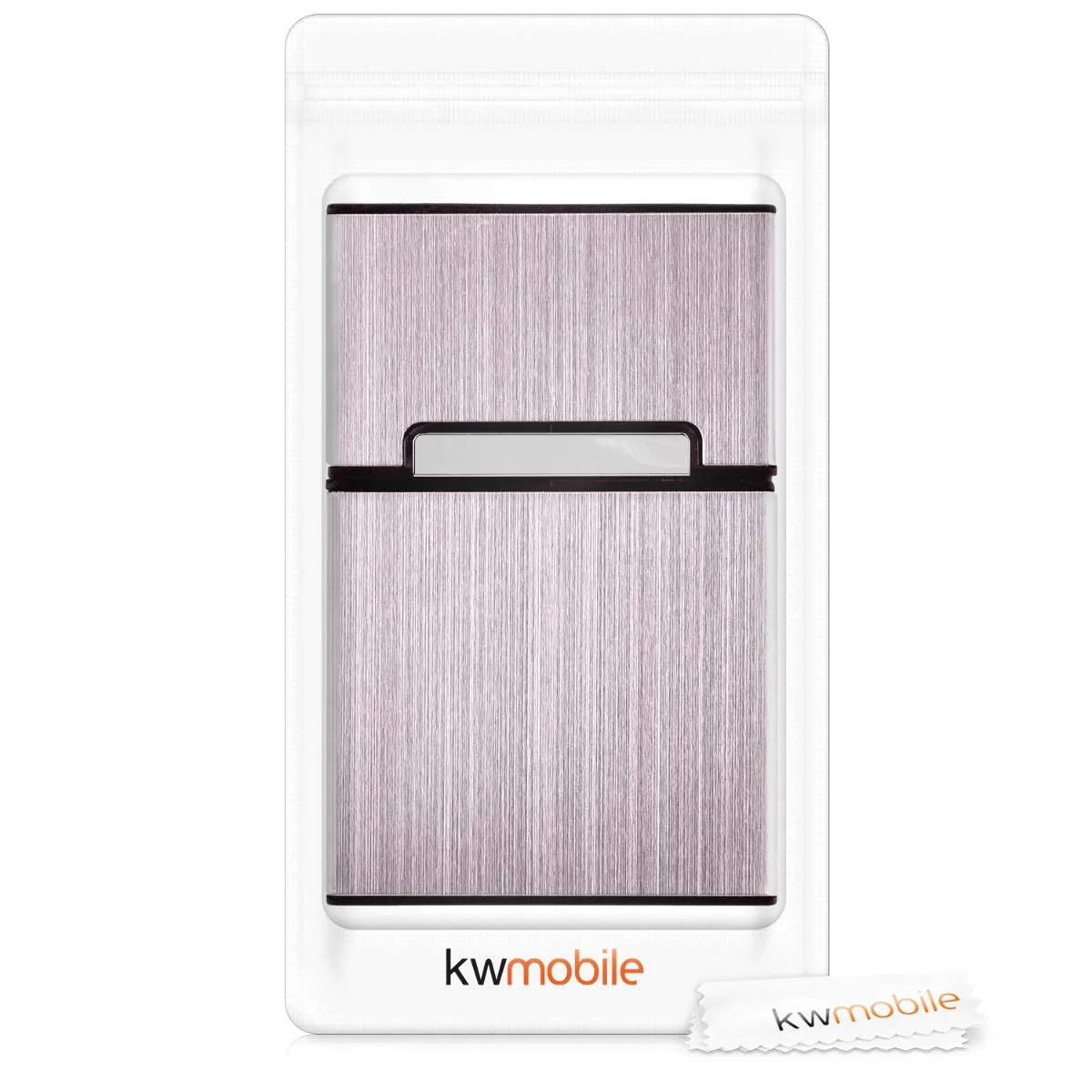 kwmobile Portasigarette in plastica e alluminio per ca.20 sigarette - Contenitore box pacchetto chiusura magnetica con coperchio automatico oro rosa - immagine 7
