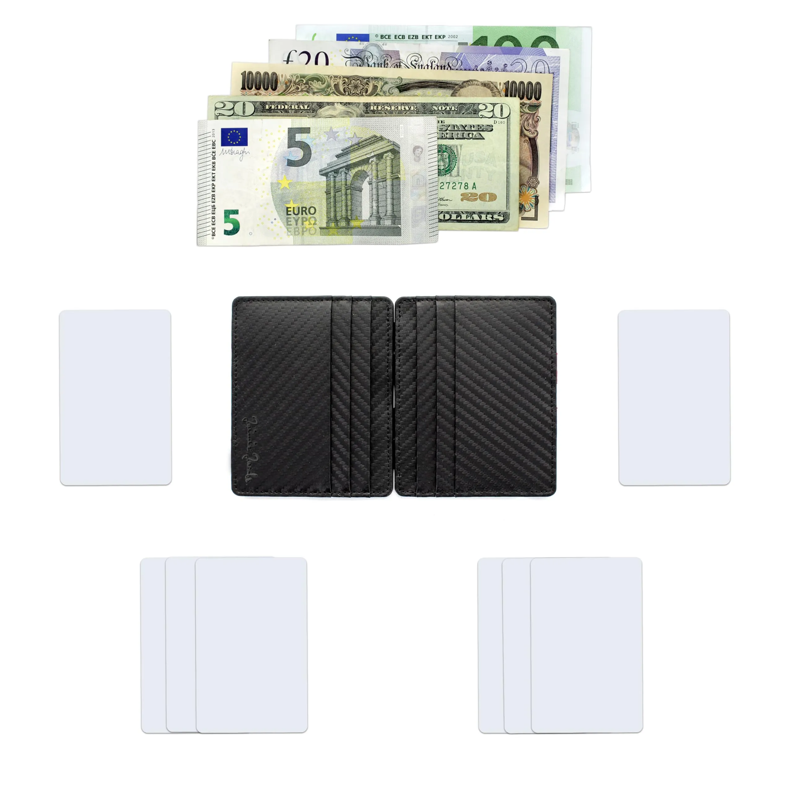 Jaimie Jacobs Portafoglio Magico, Magic Wallet Flap Boy Slim - l'Originale - Protezione RFID, Portafoglio Uomo Piccolo, Porta Carte di Credito Ragazzo, Porta Tessere Slim (Carbonio E Rosso) - immagine 7