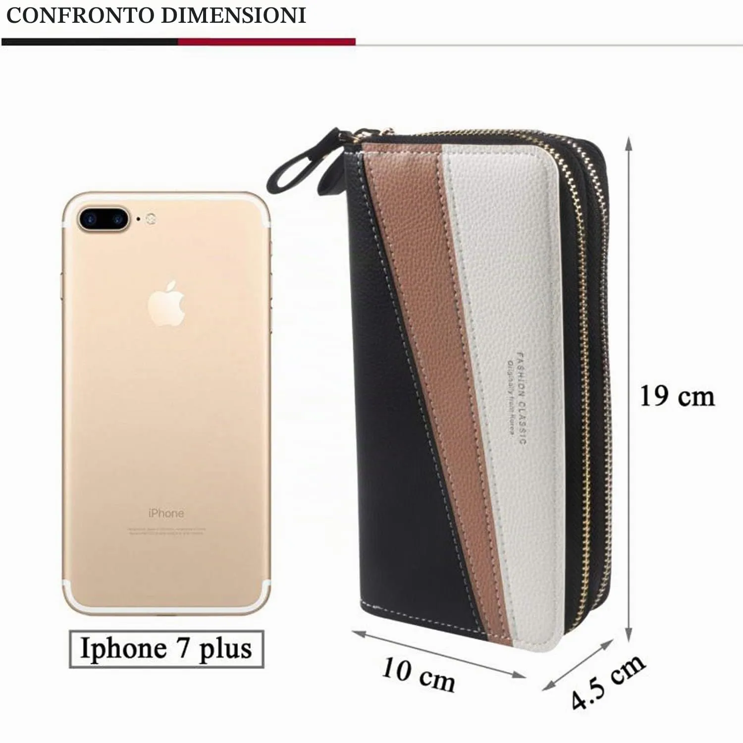 Portafoglio Donna con Doppia Cerniera in Pelle PU - Grande Capacità per Telefono, Monete e Schede Multiple - da Polso (Blu3) - immagine 4