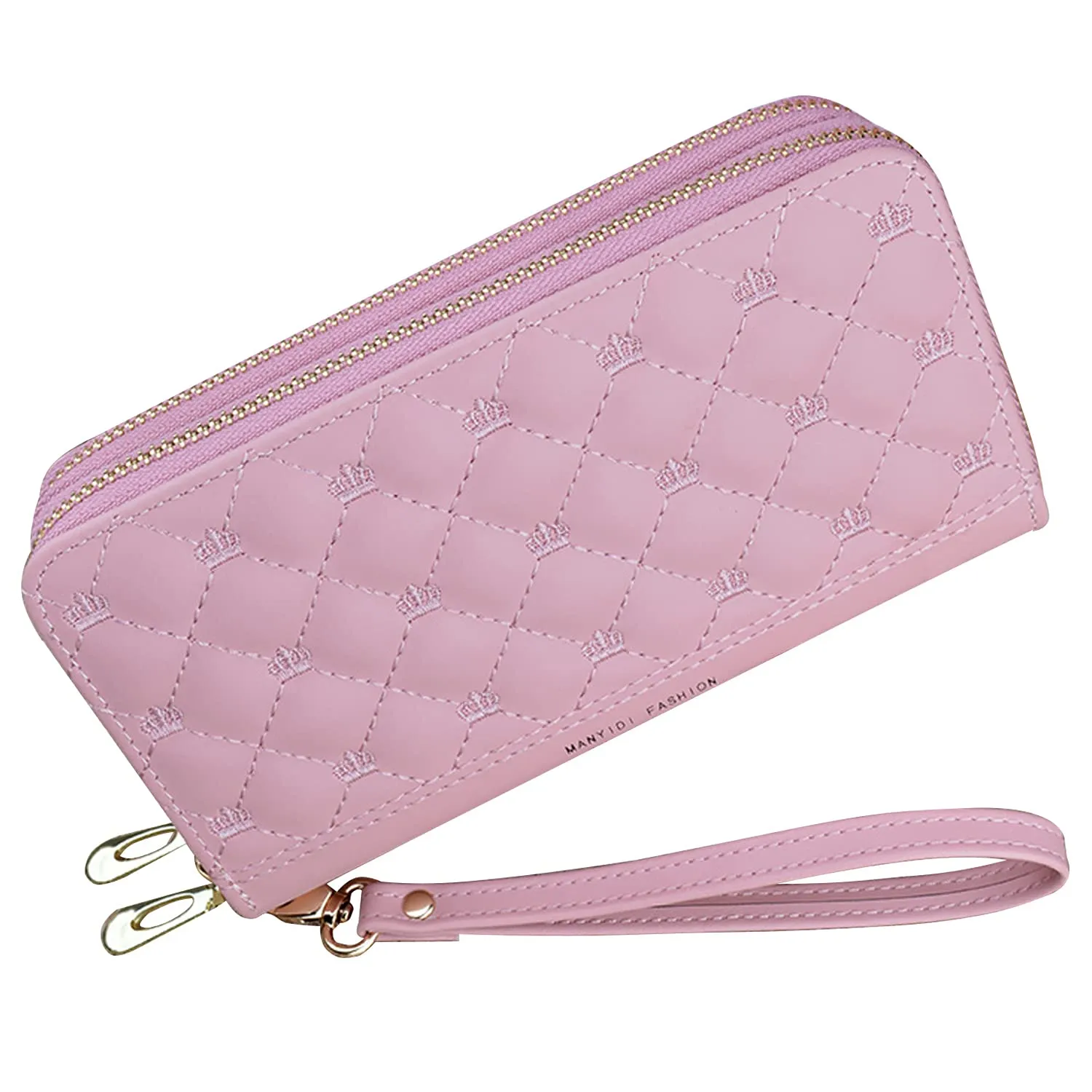 Yixuan Portafoglio Donna Grande in Ecopelle con Doppia Cerniera, Multi-Carte, Borsellino con Tasca per Cellulare - immagine 1
