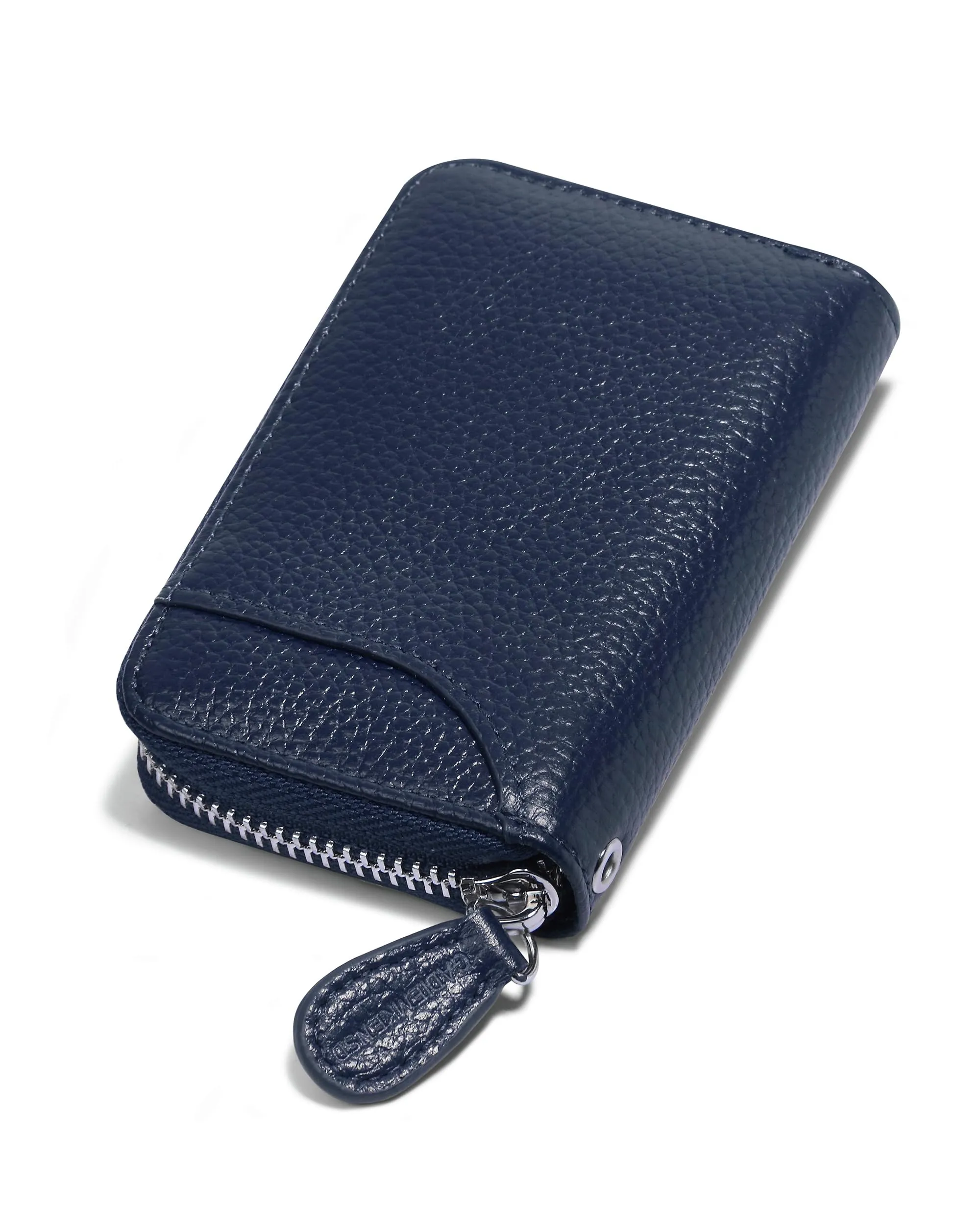 GADIEMKENSD Womens Credit Card Holder Wallet Zip Leather Card Case RFID Blocking Ladies Small Blocked Accordion Wallets with Stainless Steel Zipper Woman Compact Accordian ID Cards Bag Deep Blue - immagine 1