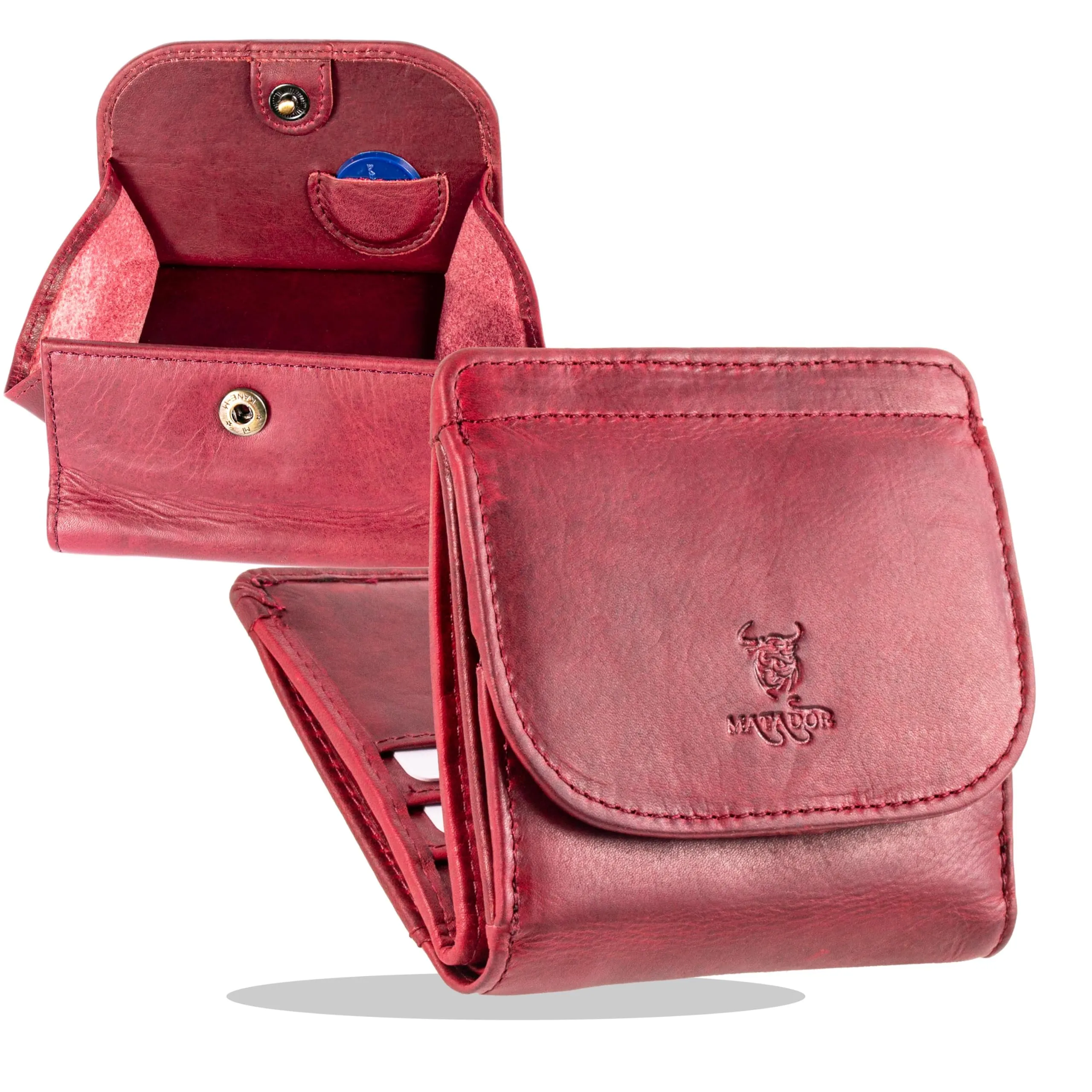 Matador Portafoglio Donna Piccolo Pelle RFID Portamonete Rosa - immagine 1