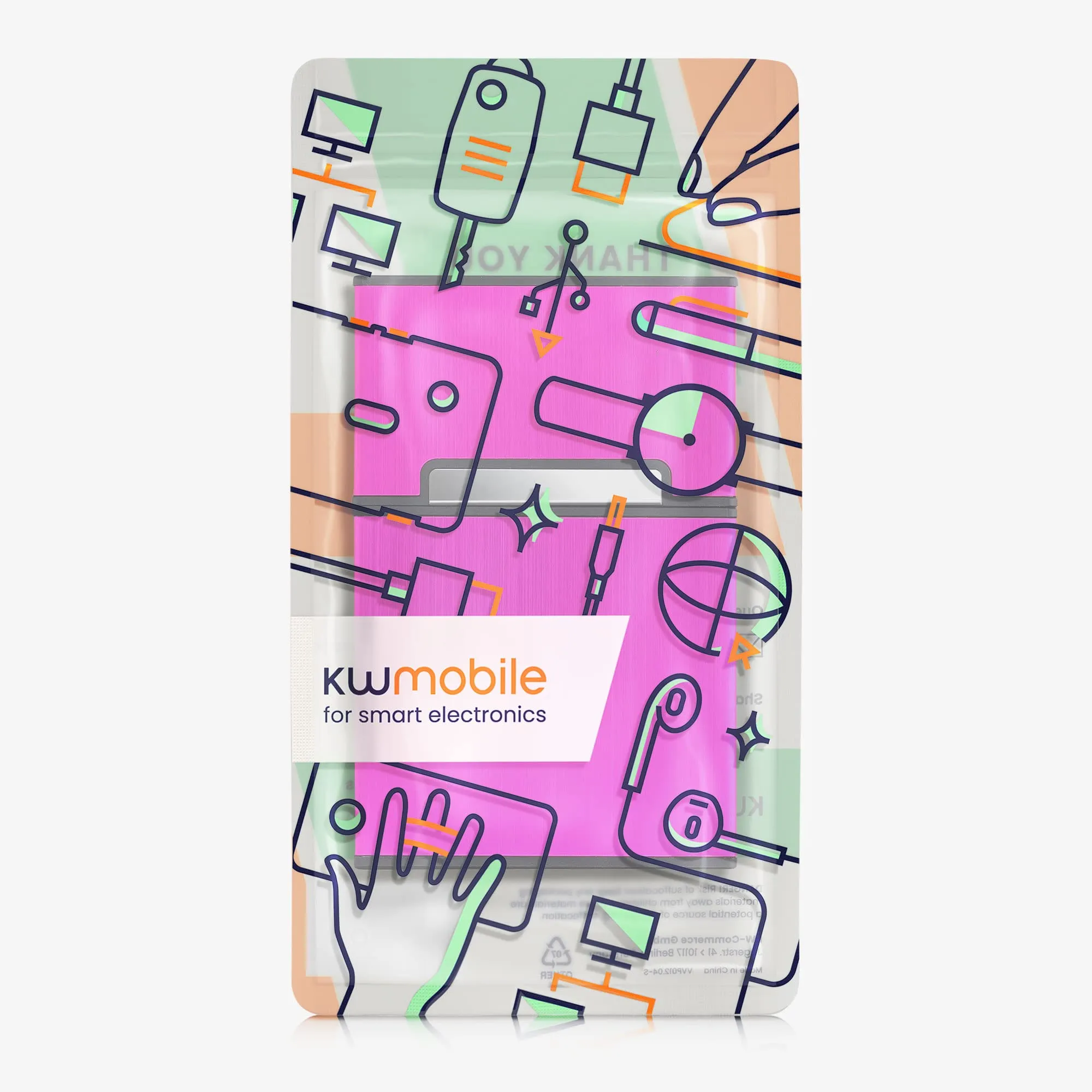 kwmobile Portasigarette in plastica e alluminio per ca.20 sigarette - Contenitore box pacchetto chiusura magnetica con coperchio automatico fucsia - immagine 7