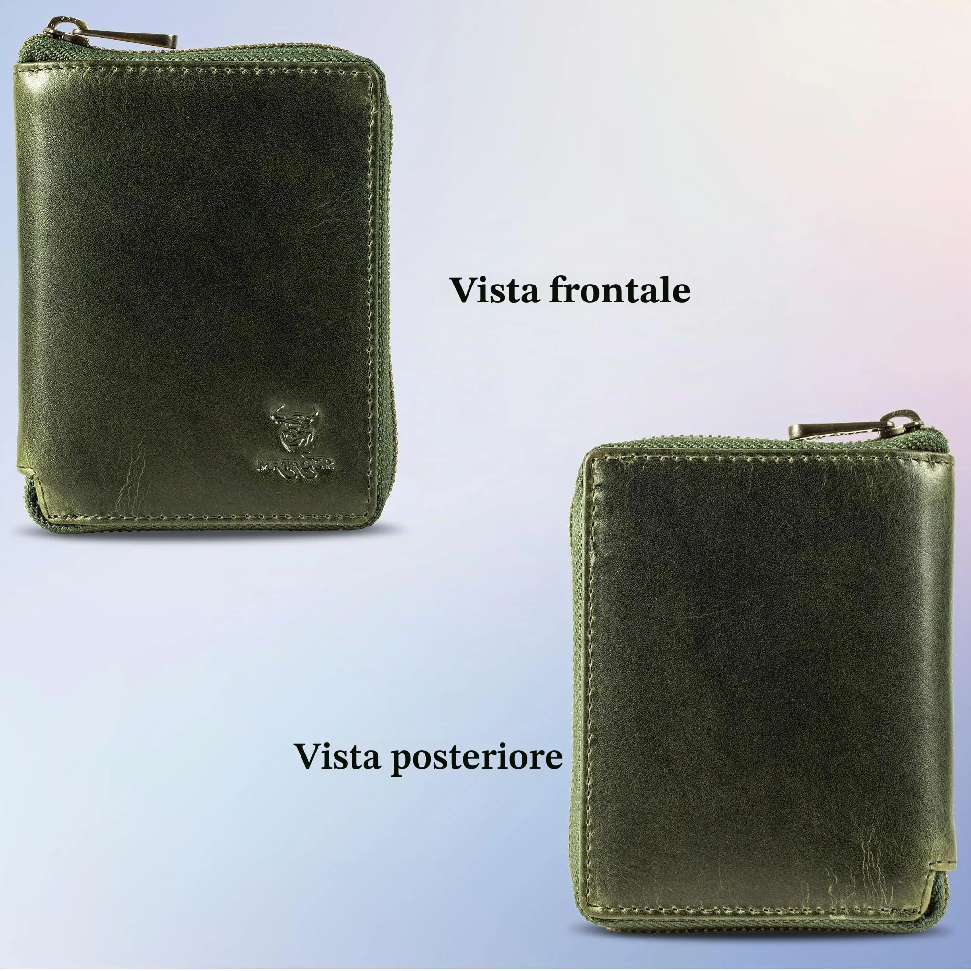 Matador Porta Carte Uomo Donna Portafoglio RFID, Verde - immagine 3