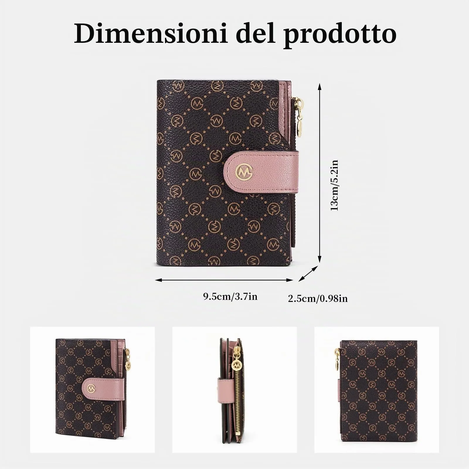 GOLF SUPAGS Portafogli per Donna Porta Carte di Credito in Pelle PVC Organizzatore Multi-Carta di Grande Capacità Portamonete Piccolo con Tasca con Cerniera Bifold - immagine 4