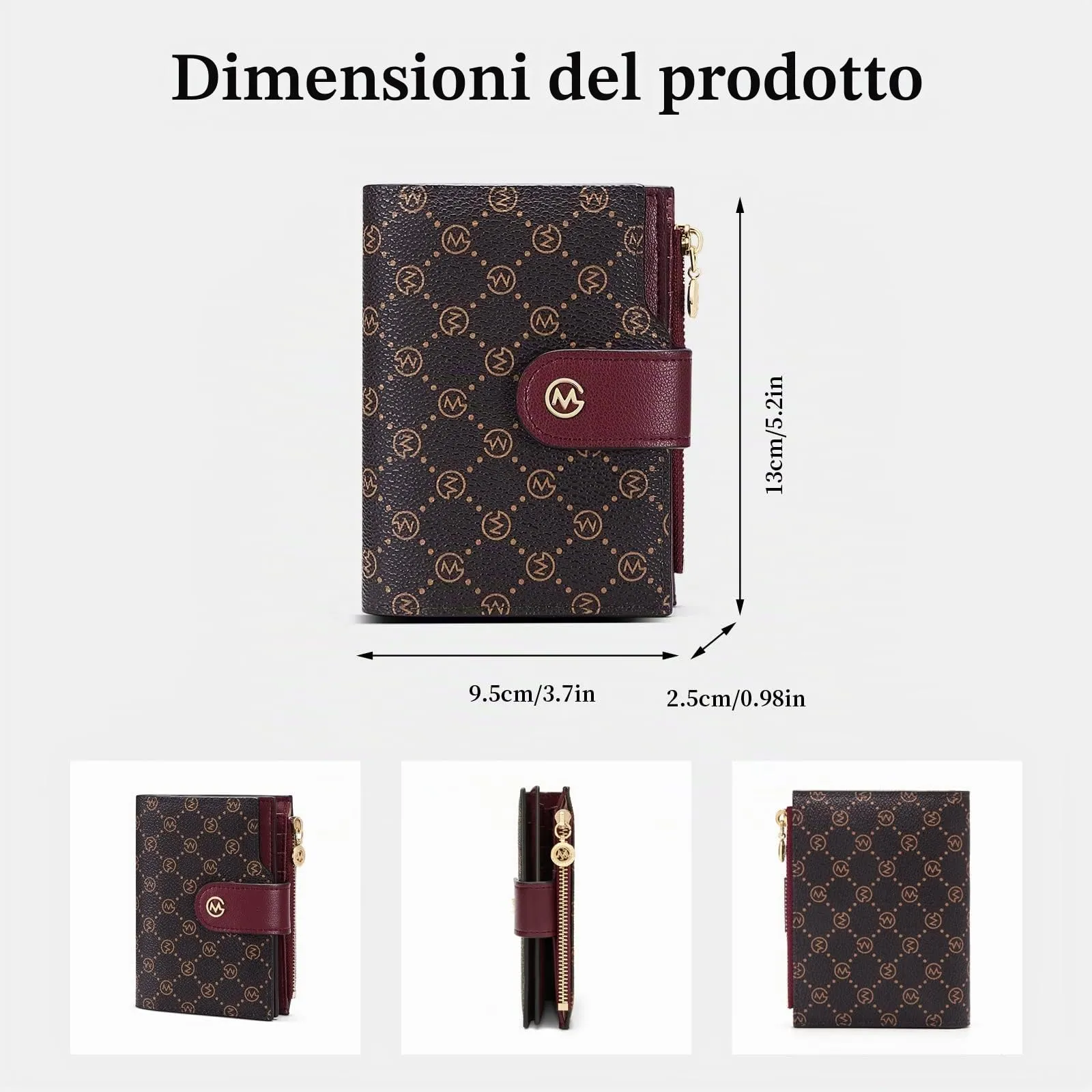 GOLF SUPAGS Portafogli per Donna Porta Carte di Credito in Pelle PVC Organizzatore Multi-Carta di Grande Capacità Portamonete Piccolo con Tasca con Cerniera Bifold - immagine 4