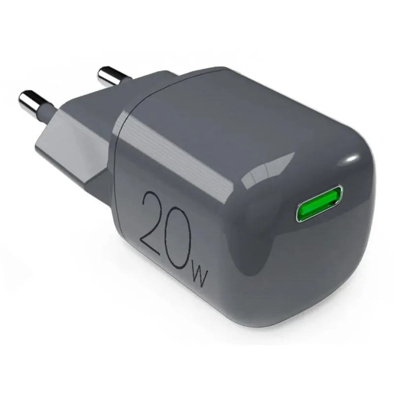 Caricatore PURO PUFCMTCUSBC20WGDKGR USB-C 20W GaN Ricarica Rapida Grigio - immagine 1