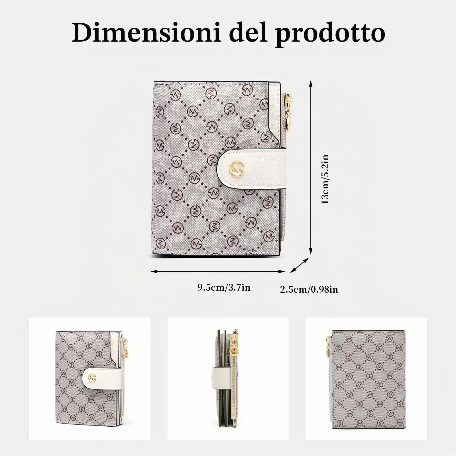 GOLF SUPAGS Portafogli per Donna Porta Carte di Credito in Pelle PVC Organizzatore Multi-Carta di Grande Capacità Portamonete Piccolo con Tasca con Cerniera Bifold - immagine 4