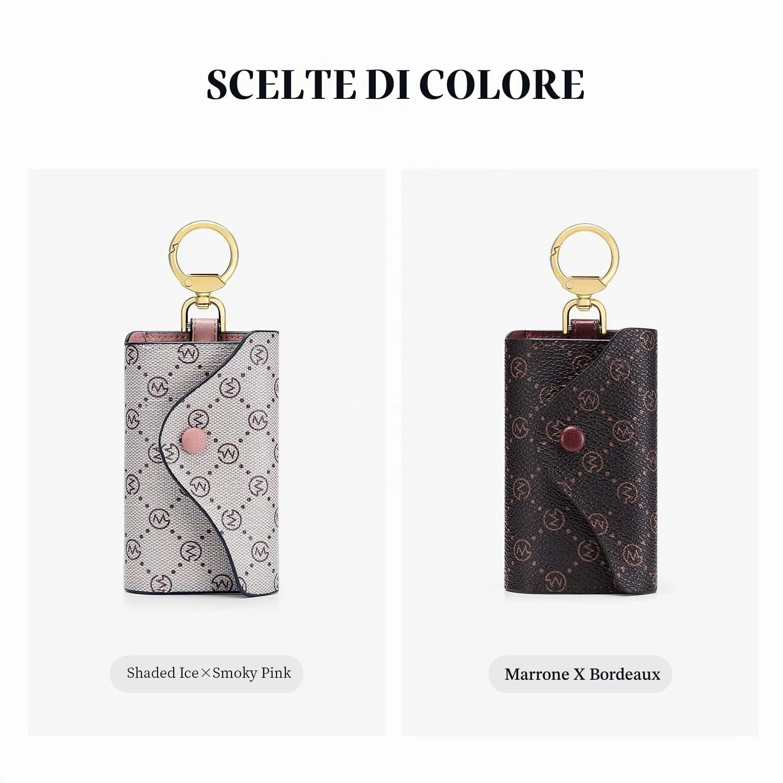 GOLF SUPAGS Portachiavi Porta Carte da Donna in Pelle PVC Portafoglio Con 6 Ganci, Chiusura a Scatto, per Chiavi, Organizer per Denaro - immagine 5
