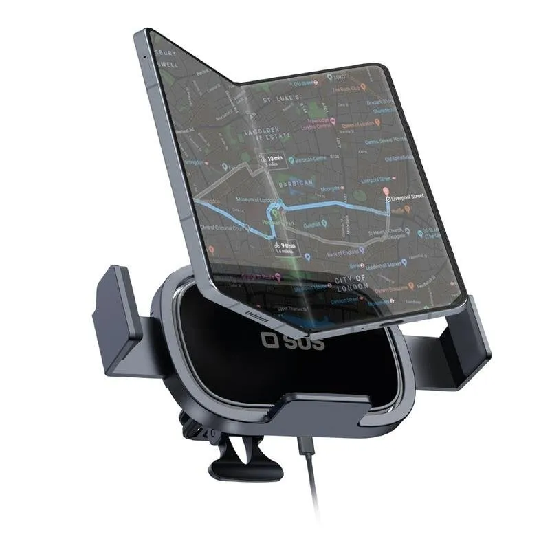 Supporto attivo per auto SBS TESUPWIR15FOLD ricarica wireless 15W - immagine 1