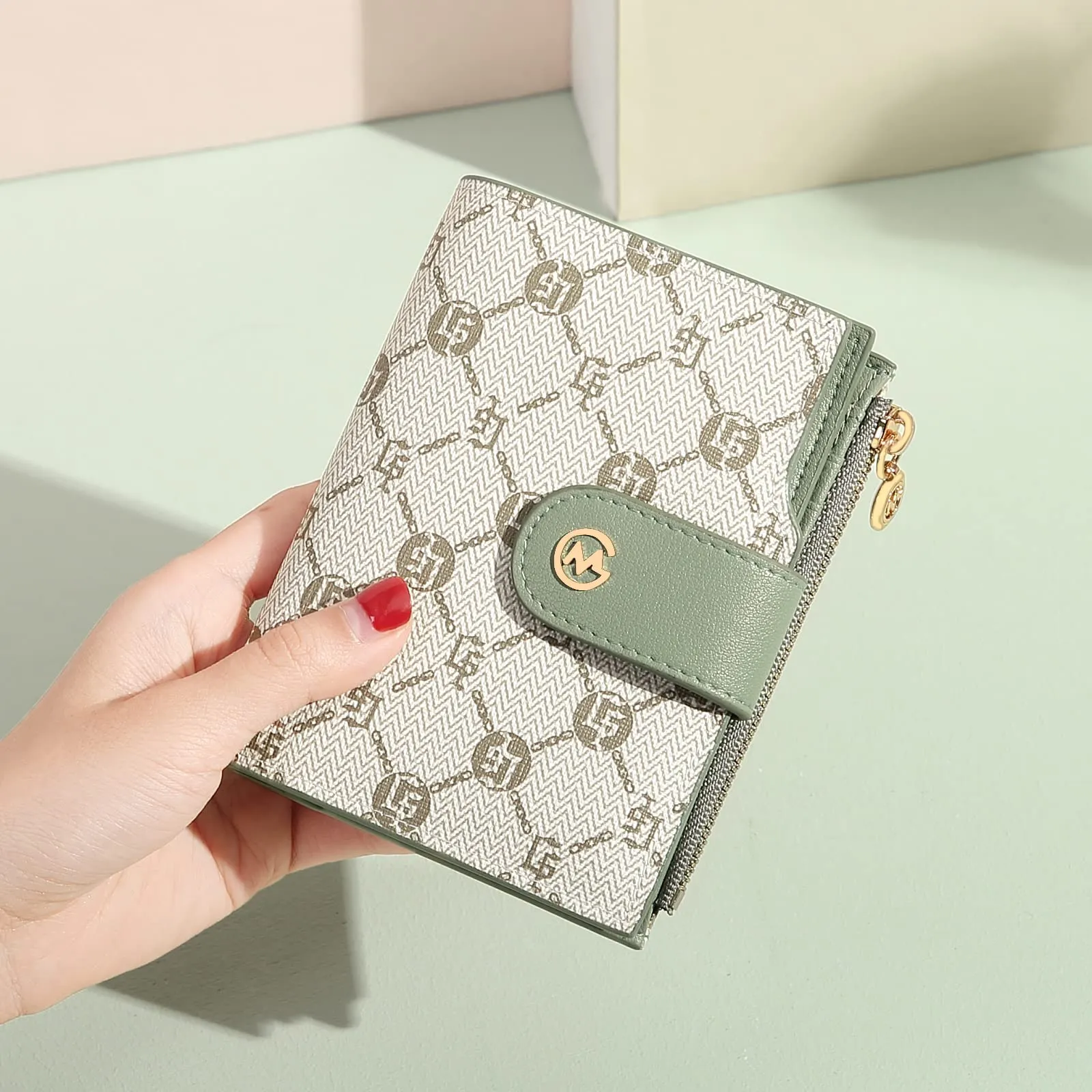 GOLF SUPAGS Portafogli per Donna Porta Carte di Credito in Pelle PVC Organizzatore Multi-Carta di Grande Capacità Portamonete Piccolo con Tasca con Cerniera Bifold - immagine 6
