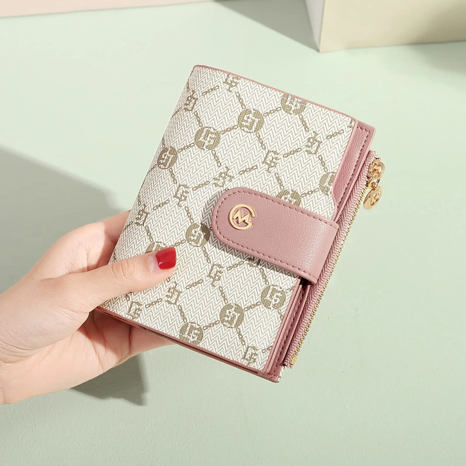 GOLF SUPAGS Portafogli per Donna Porta Carte di Credito in Pelle PVC Organizzatore Multi-Carta di Grande Capacità Portamonete Piccolo con Tasca con Cerniera Bifold - immagine 5