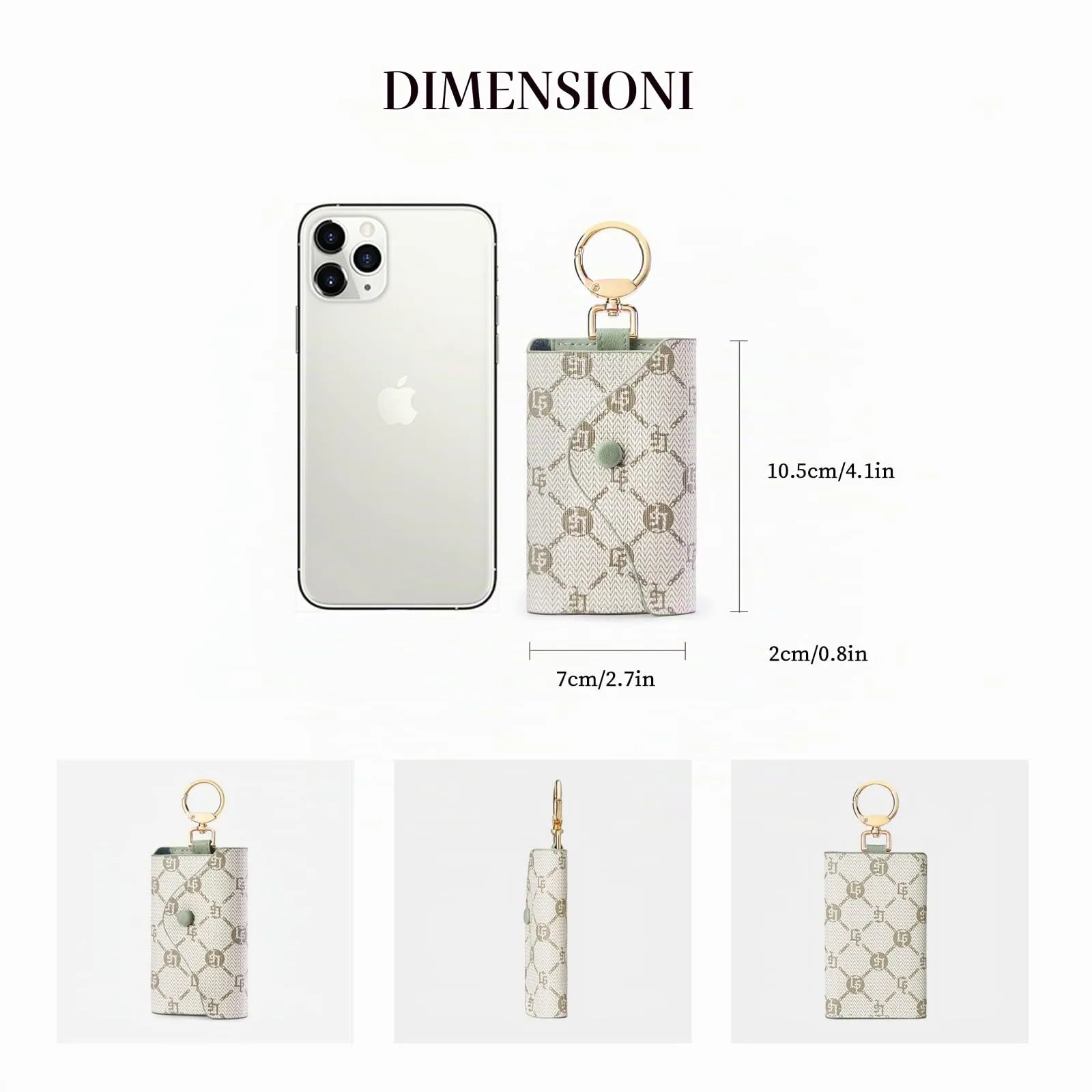 GOLF SUPAGS Portachiavi Porta Carte da Donna in Pelle PVC Portafoglio Con 6 Ganci, Chiusura a Scatto, per Chiavi, Organizer per Denaro - immagine 5
