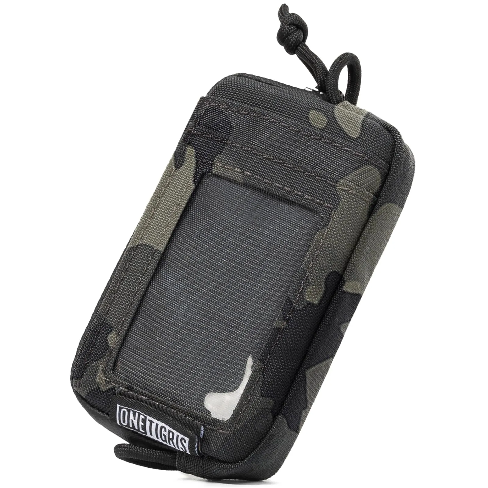 Onetigris Portafoglio 500D Nylon Piccolo Con Cerniera Portafoglio Tattico Custodia Per Carte Di Credito Piccola Tasca Per Uomini e Donne-Camo Nero - immagine 1