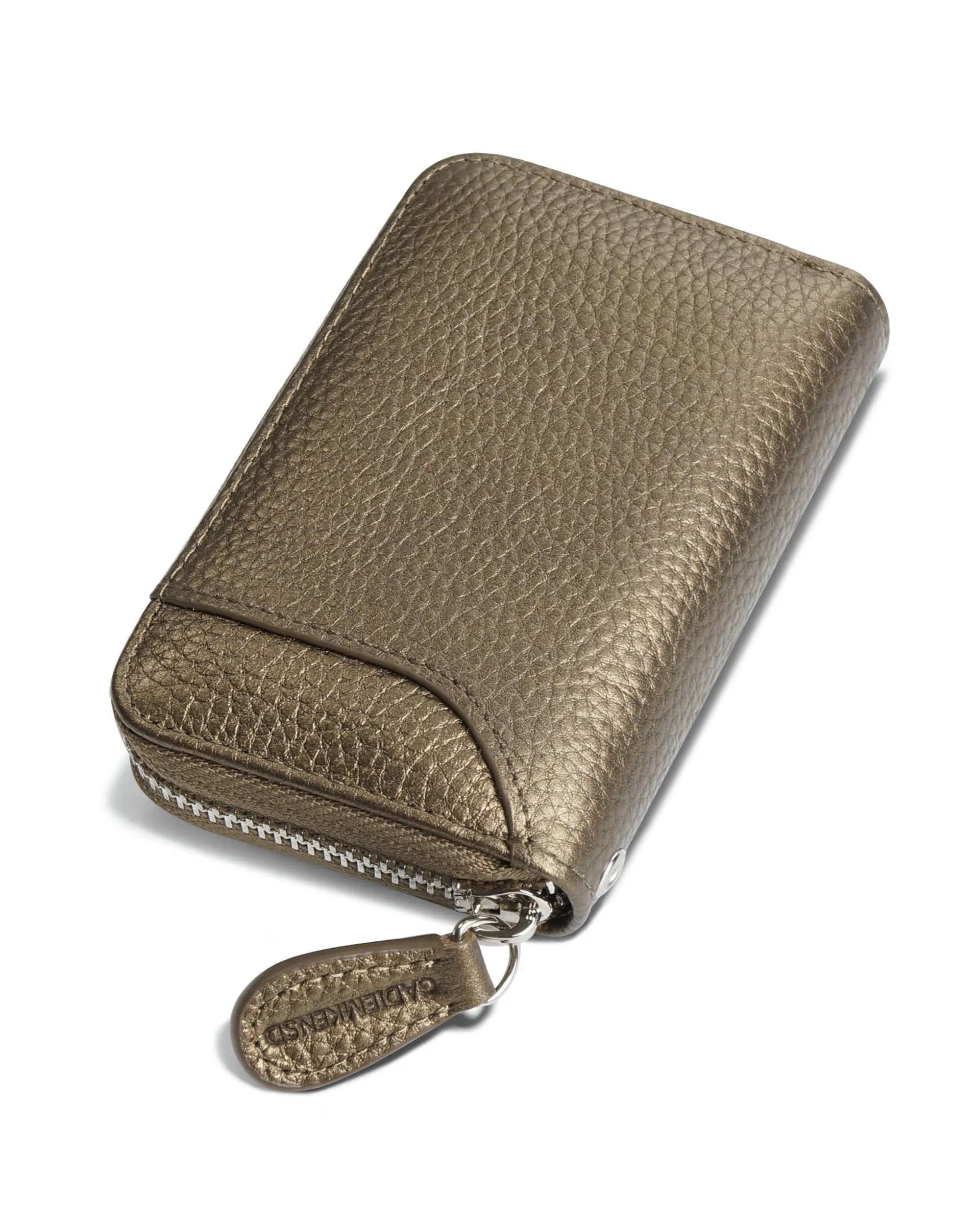 GADIEMKENSD Women Credit Card Holder Small Rfid Wallet Zipper for Travel Leather Accordion Wallets Inserts Case Photo Business Cards Organizer Cute Compact Credit Card Slot Cash Slots Bronze - immagine 1