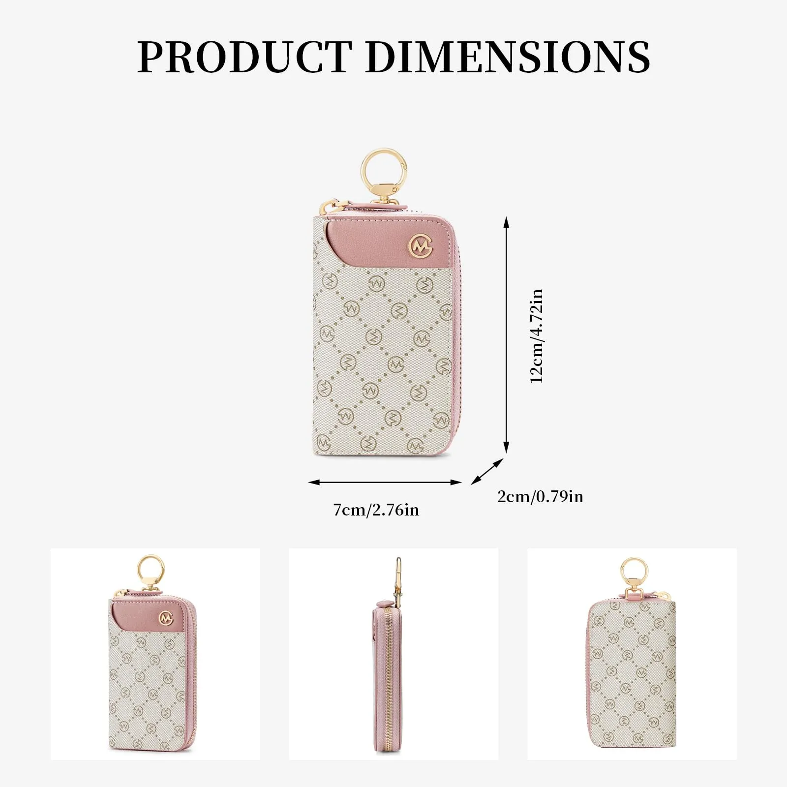 GOLF SUPAGS Portachiavi per Auto in Pelle PVC da Donna Porta Carte 6 Ganci 1 Portachiavi fisso 1 Portachiavis Staccabile - immagine 4
