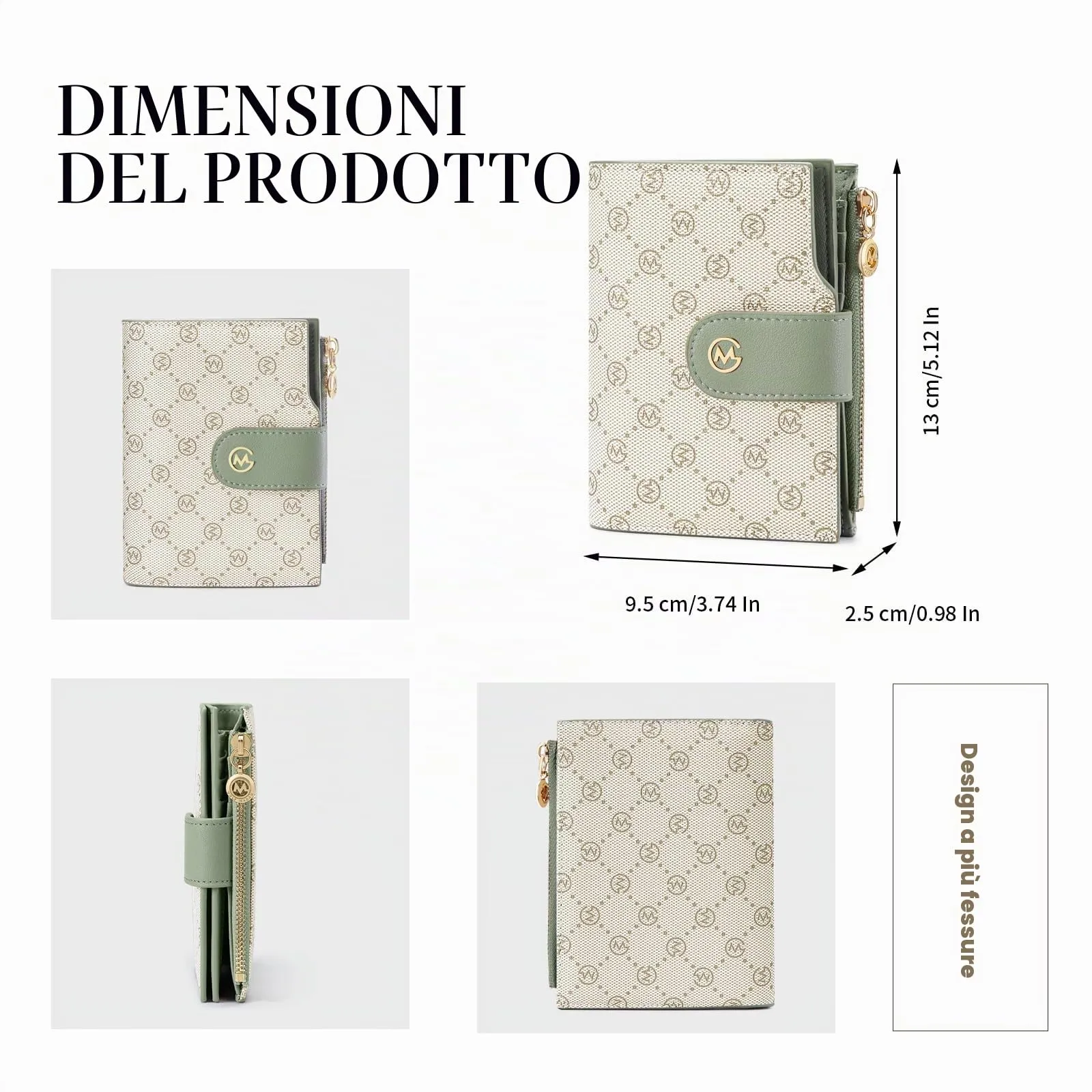 GOLF SUPAGS Portafogli per Donna Porta Carte di Credito in Pelle PVC Organizzatore Multi-Carta di Grande Capacità Portamonete Piccolo con Tasca con Cerniera Bifold - immagine 5