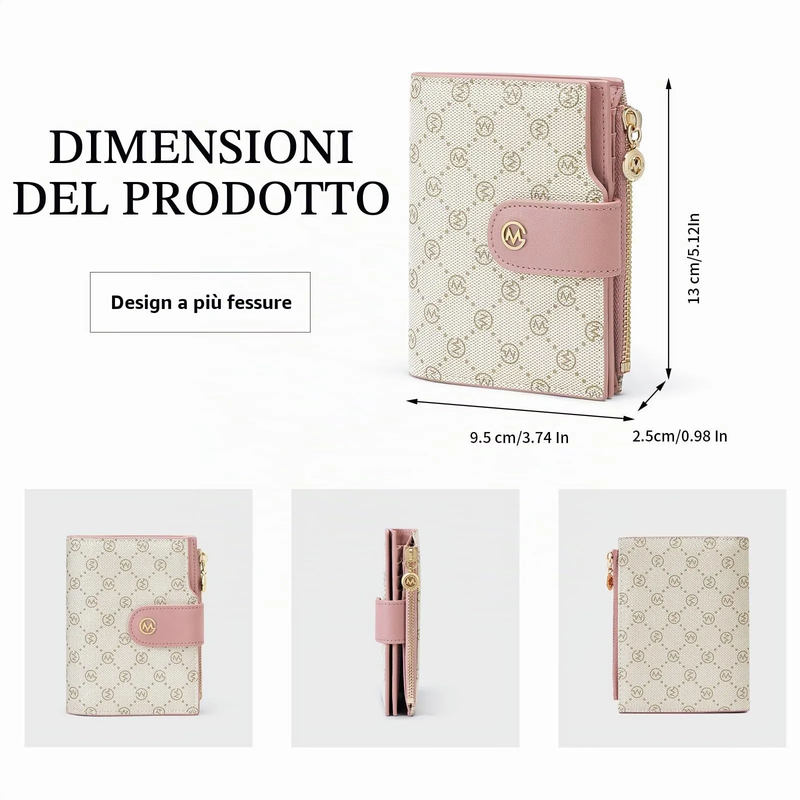 GOLF SUPAGS Portafogli per Donna Porta Carte di Credito in Pelle PVC Organizzatore Multi-Carta di Grande Capacità Portamonete Piccolo con Tasca con Cerniera Bifold - immagine 4
