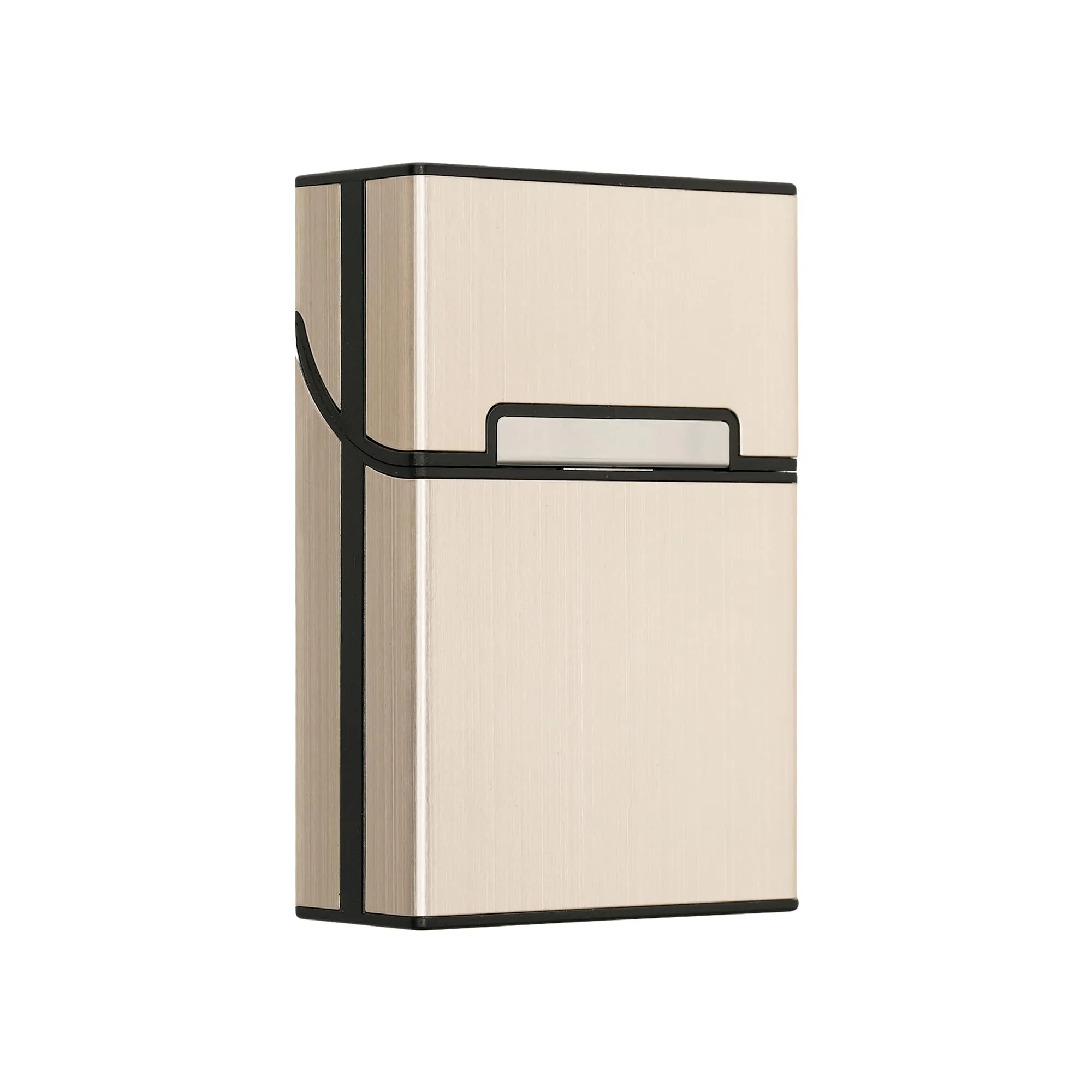 kwmobile Portasigarette in plastica e Alluminio per ca.20 Sigarette - Contenitore Box Pacchetto Chiusura Magnetica con Coperchio Automatico Oro - immagine 1