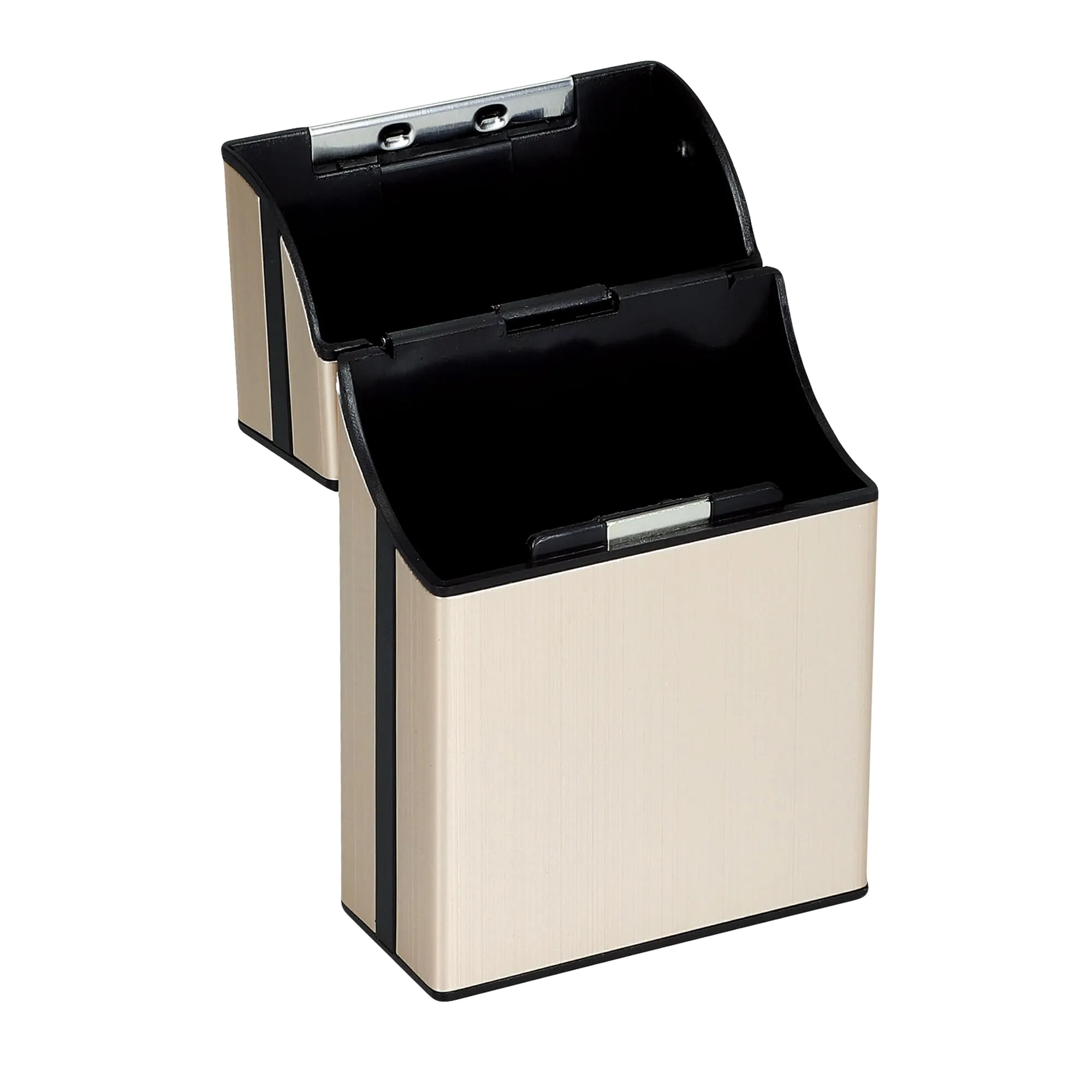 kwmobile Portasigarette in plastica e Alluminio per ca.20 Sigarette - Contenitore Box Pacchetto Chiusura Magnetica con Coperchio Automatico Oro - immagine 6