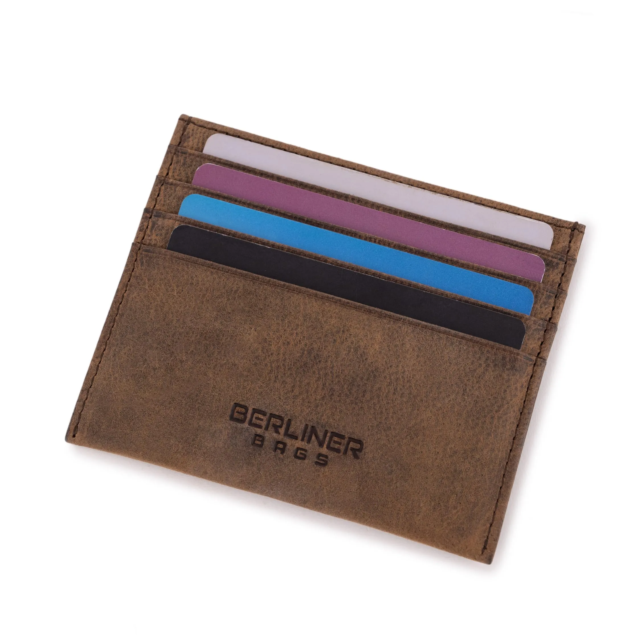 Berliner Bags Portacarte Uomo Slim Sottile in Vera Pelle con RFID e 8 Carte - immagine 5