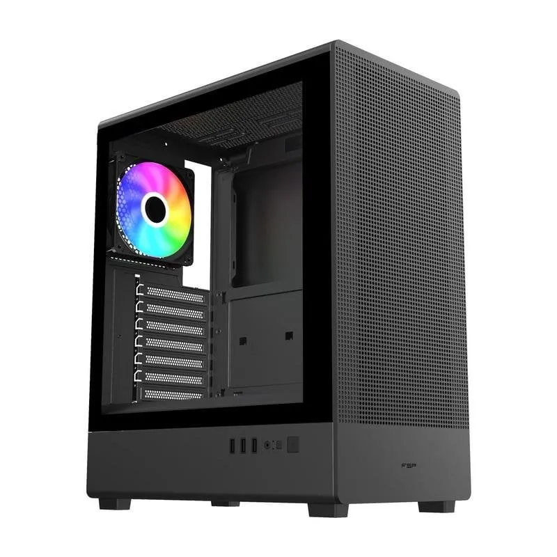 Case PC Fortron M221-BA Midi Tower Nero ARGB con vetro temperato - immagine 1