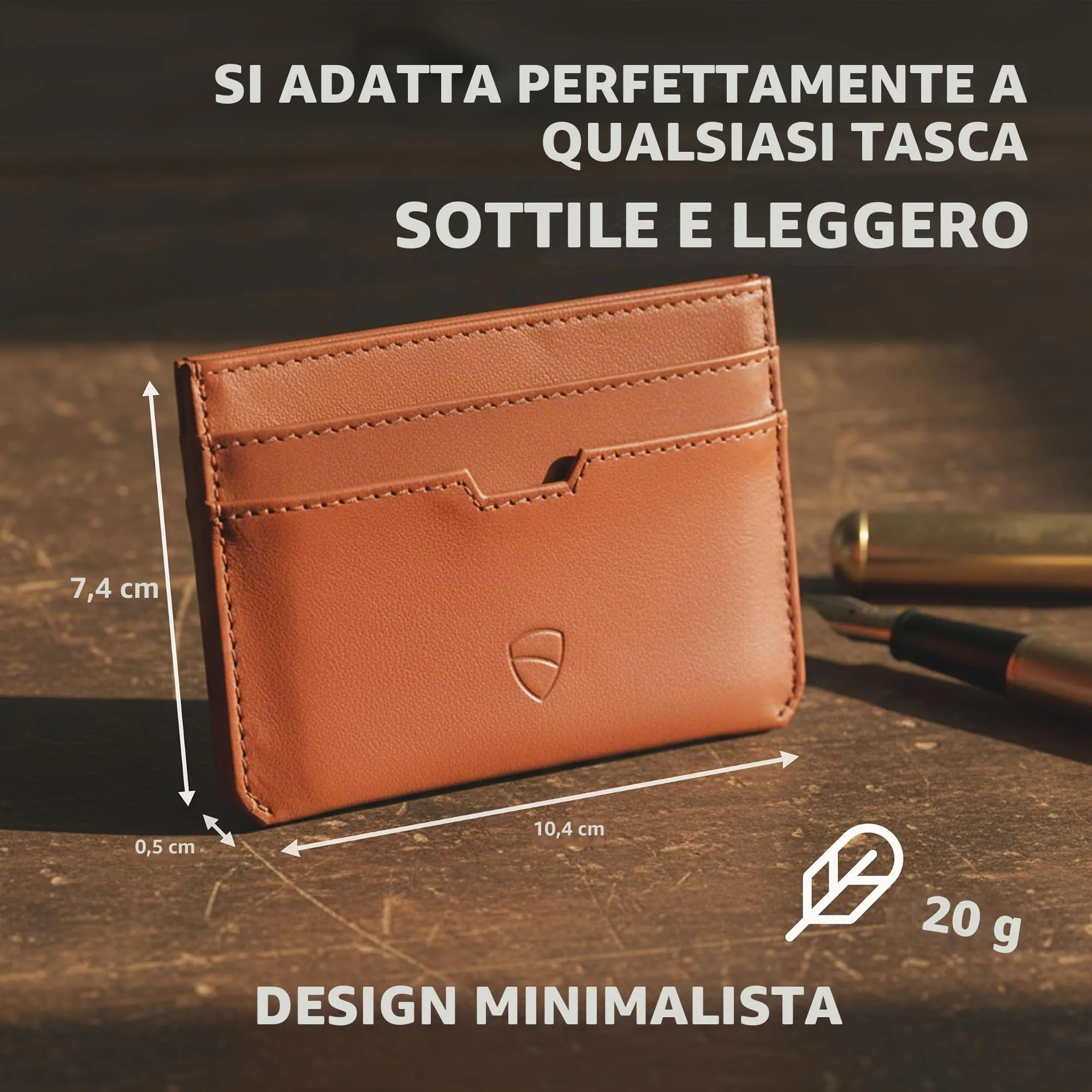 Vaultskin MOORGATE Porta Carte Uomo in Pelle con RFID, Marrone castagna - immagine 3