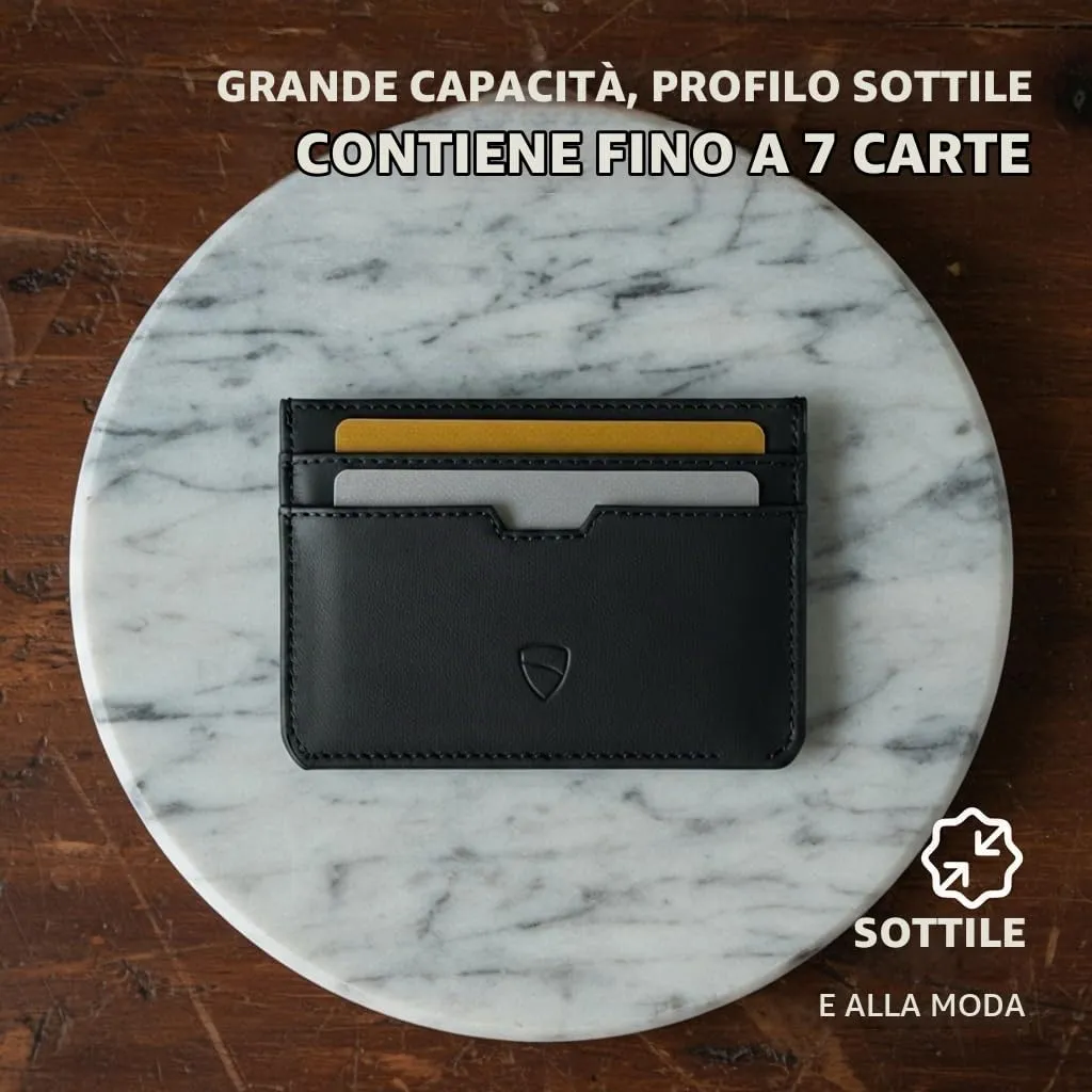 Vaultskin MOORGATE Porta Carte Uomo in Pelle con RFID, Nero intenso - immagine 4