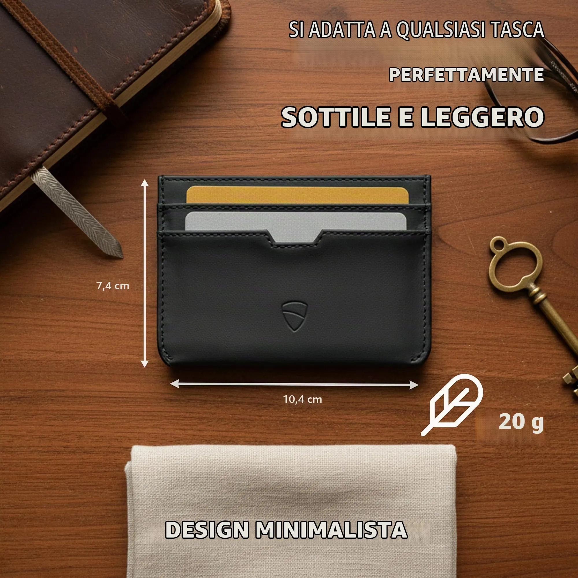 Vaultskin MOORGATE Porta Carte Uomo in Pelle con RFID, Nero intenso - immagine 5
