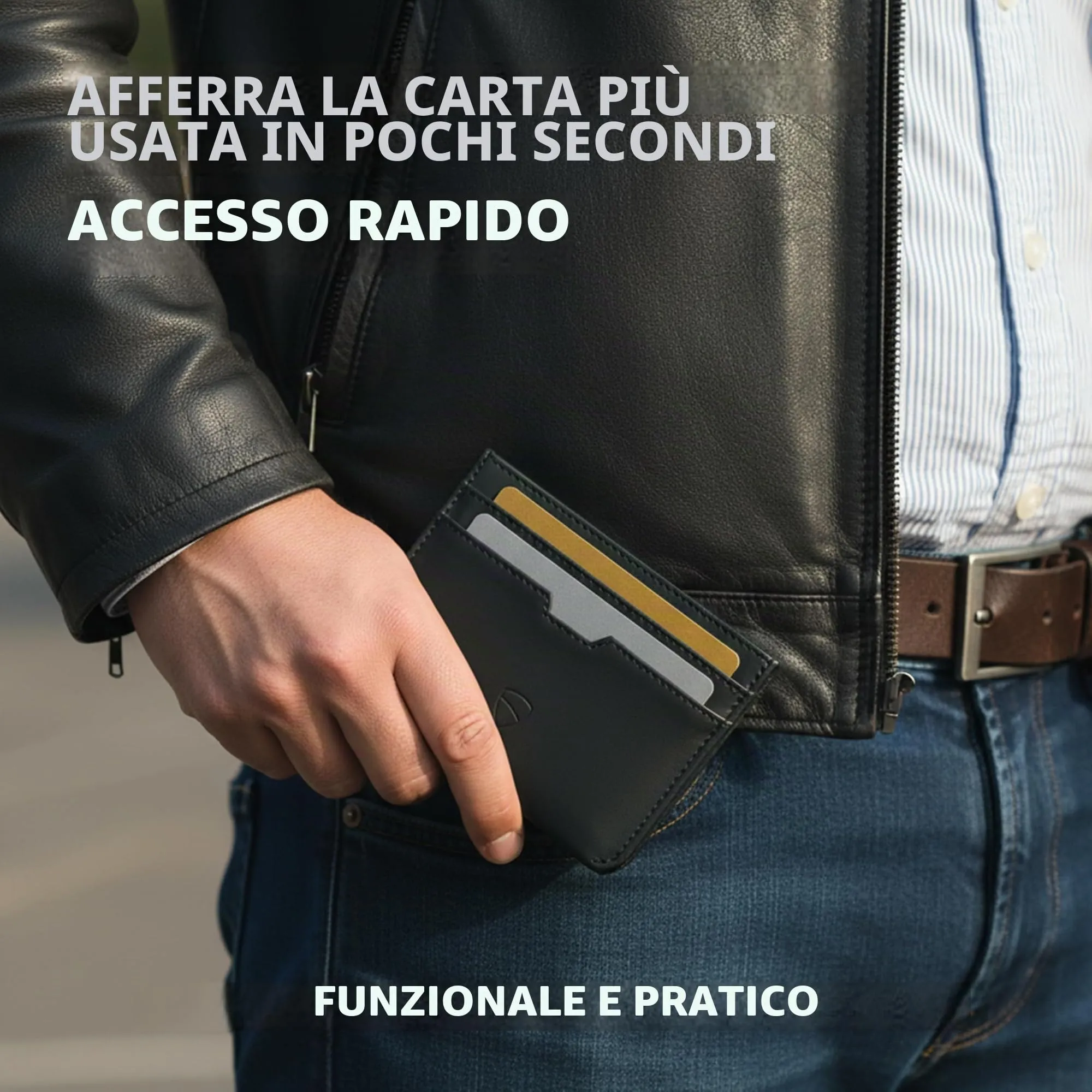 Vaultskin MOORGATE Porta Carte Uomo in Pelle con RFID, Nero intenso - immagine 7