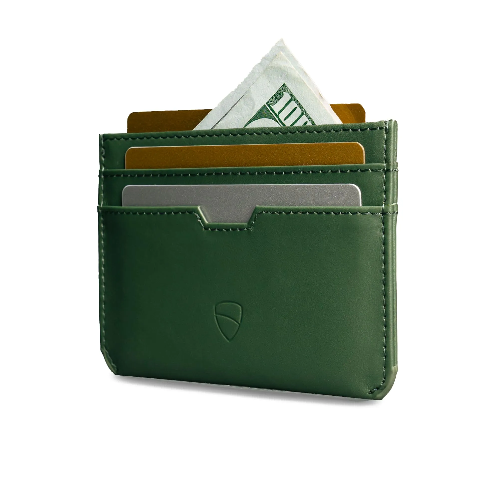 Vaultskin MOORGATE Porta Carte Uomo in Pelle con RFID, Verde cacciatore - immagine 2