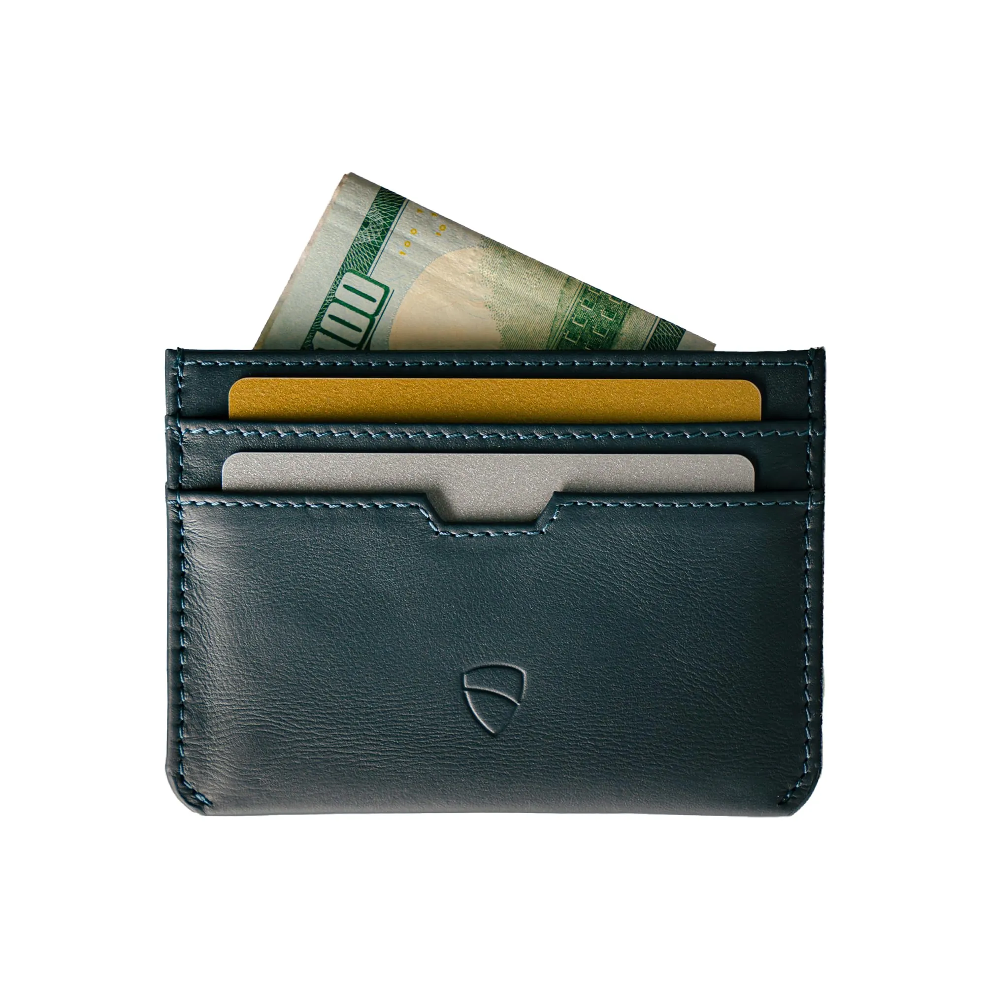 Vaultskin MOORGATE Porta Carte Uomo in Pelle con RFID, Blu navy mezzanotte - immagine 1
