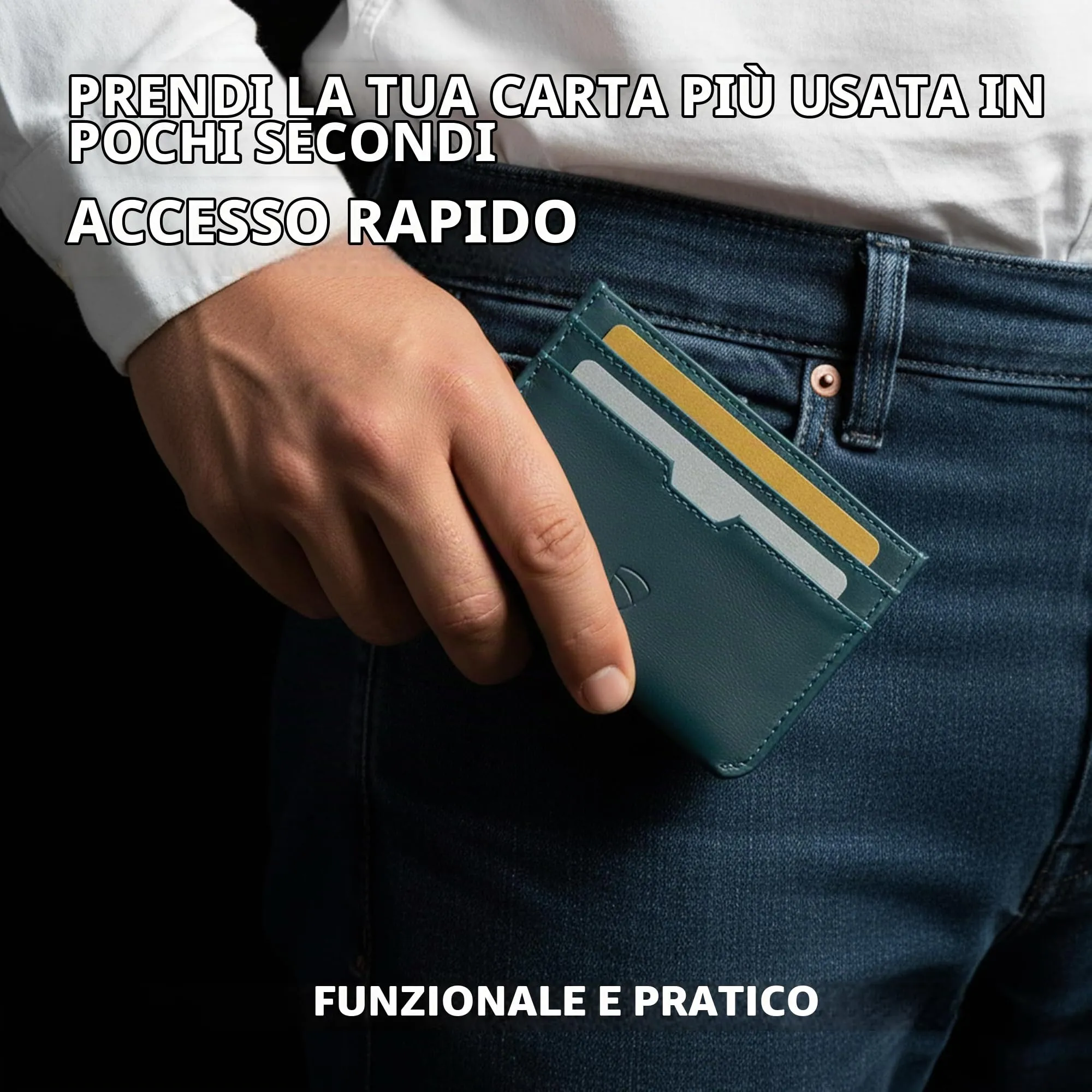 Vaultskin MOORGATE Porta Carte Uomo in Pelle con RFID, Blu navy mezzanotte - immagine 7
