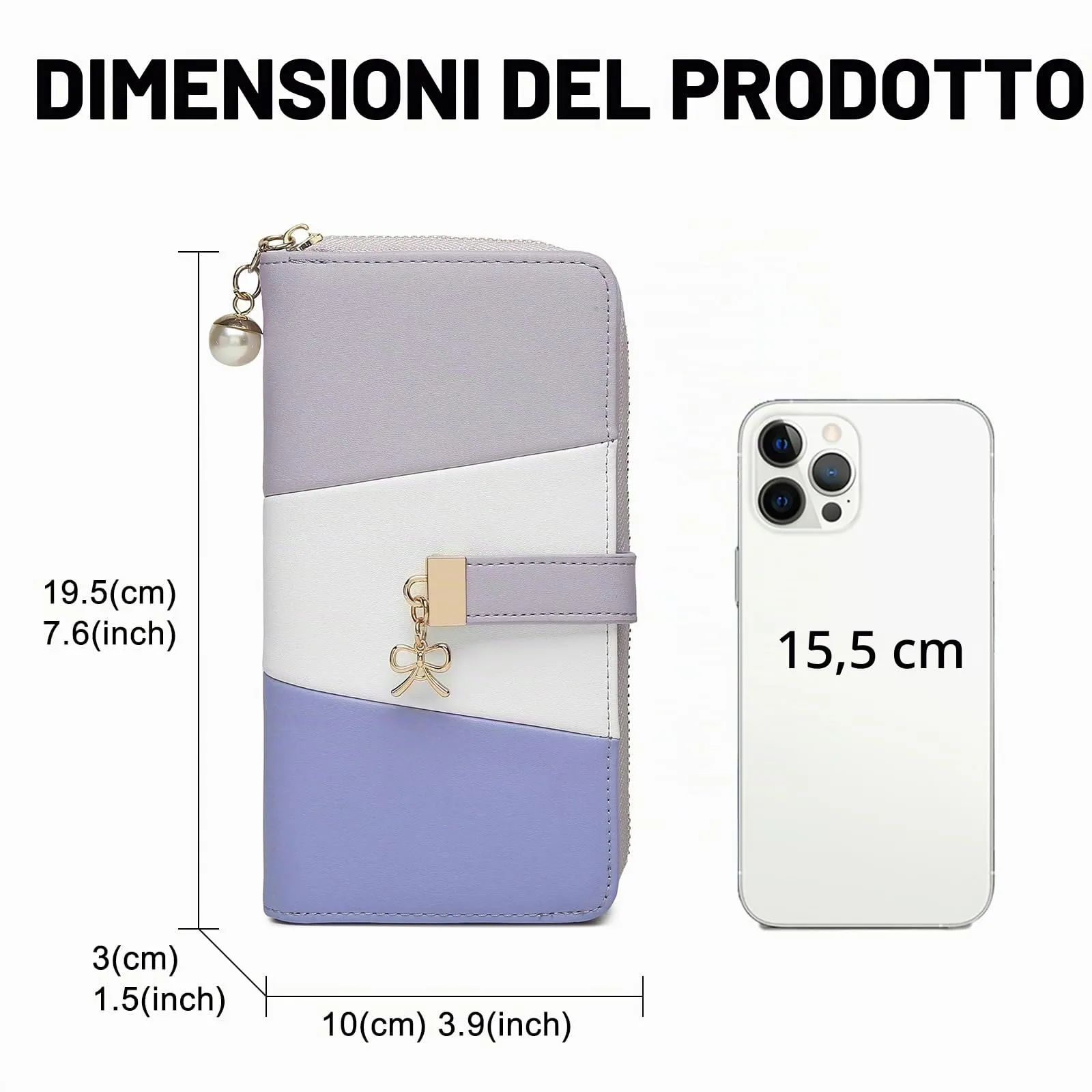 Miss Lulu Portafoglio Donna Grande, Portamonete Pelle Sintetica - immagine 2