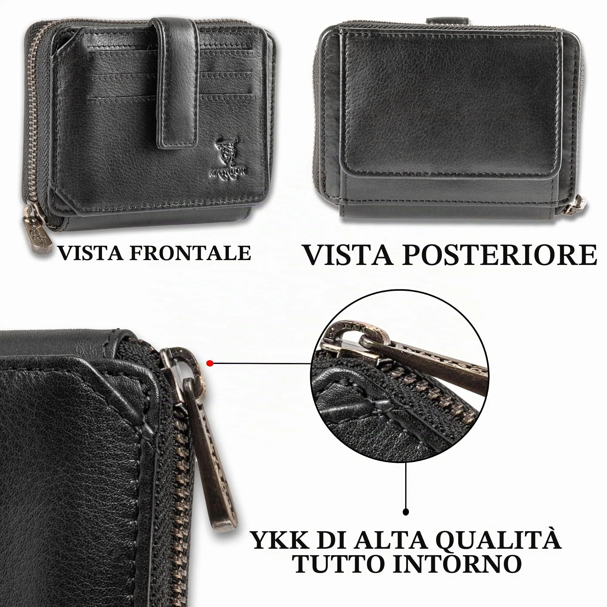Matador Portafoglio Classico Uomo e Donna Pelle RFID Nero Nappa NextGen - immagine 5