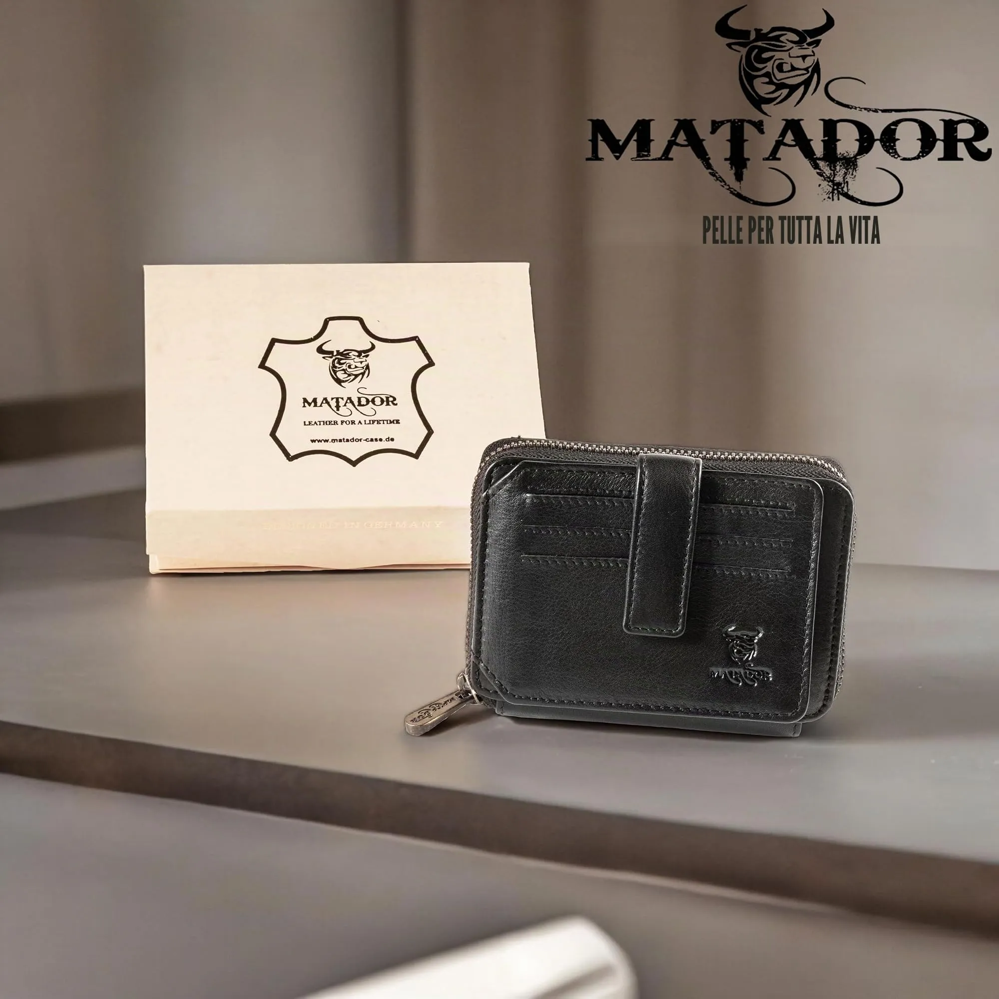 Matador Portafoglio Classico Uomo e Donna Pelle RFID Nero Nappa NextGen - immagine 6