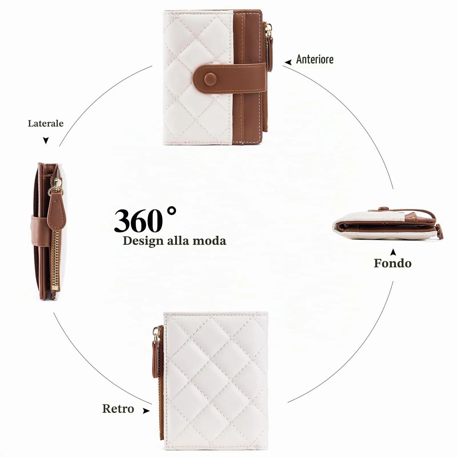 GAEKEAO Portafoglio Donna Slim, Portafogli Donna Piccolo con Protezione RFID, Portacarte Piccolo con ZIP, Porta Carte di Credito, con Tasca Portamonete e Contanti Borsellino Regalo Donne - immagine 5
