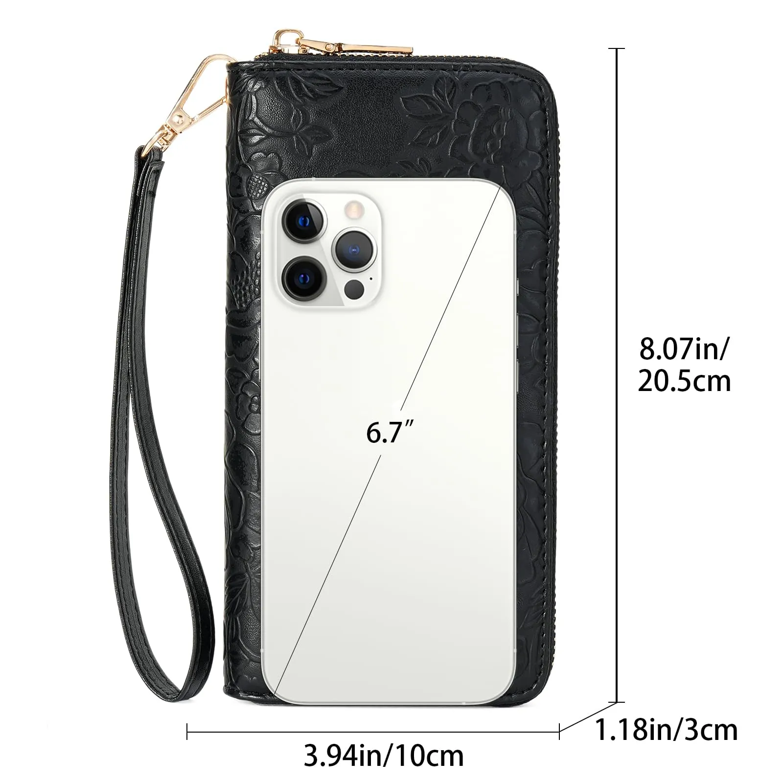 GAEKEAO Portafoglio Donna Grande, Portamonete in Pelle Capiente con Blocco RFID, Portafogli Donna Con Cinturino da Polso Rimovibile e Tasca Portamonete con Cerniera - immagine 4