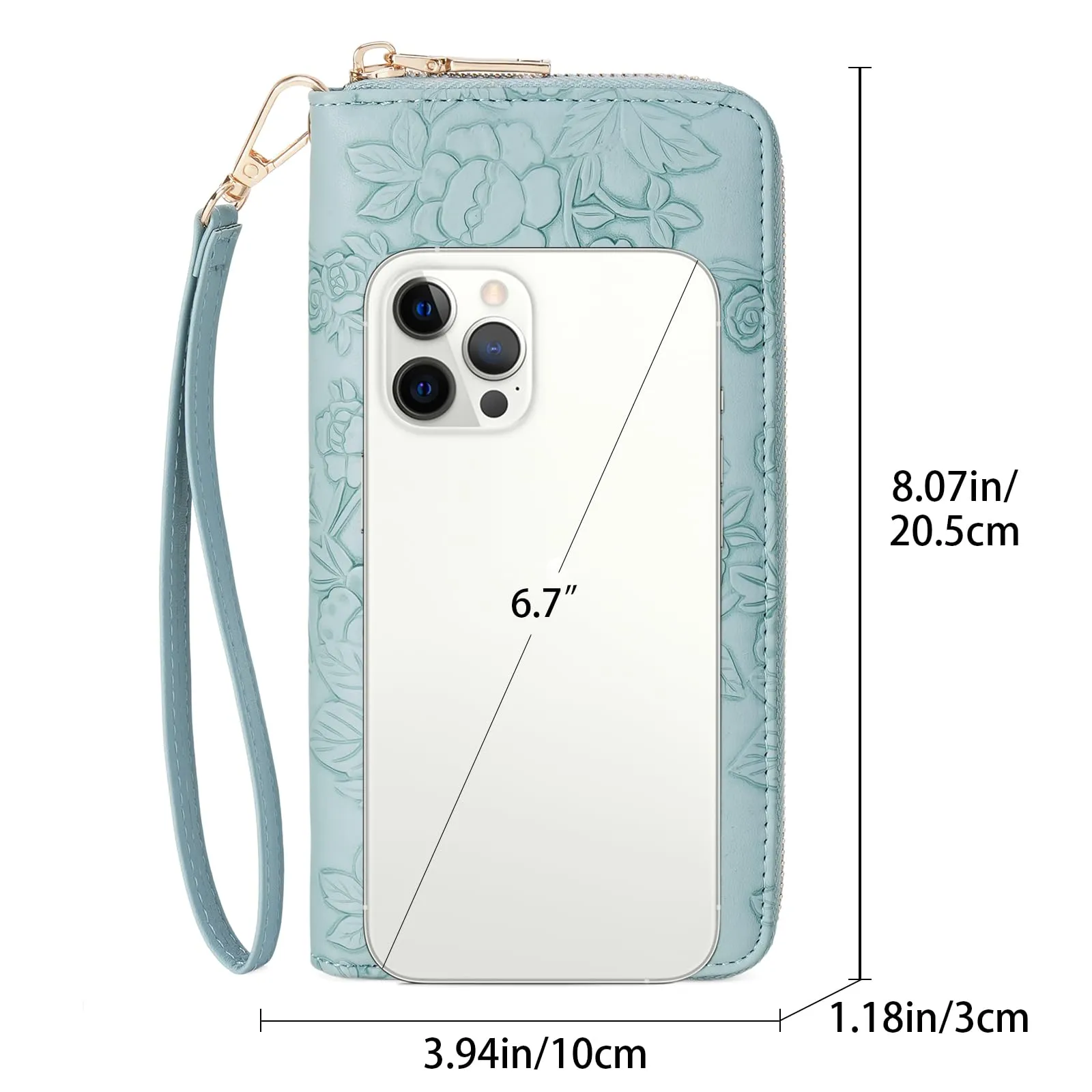 GAEKEAO Portafoglio Donna Grande, Portamonete in Pelle Capiente con Blocco RFID, Portafogli Donna Con Cinturino da Polso Rimovibile e Tasca Portamonete con Cerniera - immagine 4