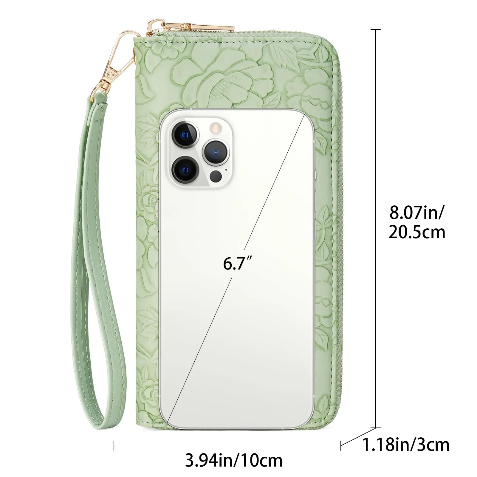 GAEKEAO Portafoglio Donna Grande, Portamonete in Pelle Capiente con Blocco RFID, Portafogli Donna Con Cinturino da Polso Rimovibile e Tasca Portamonete con Cerniera - immagine 4