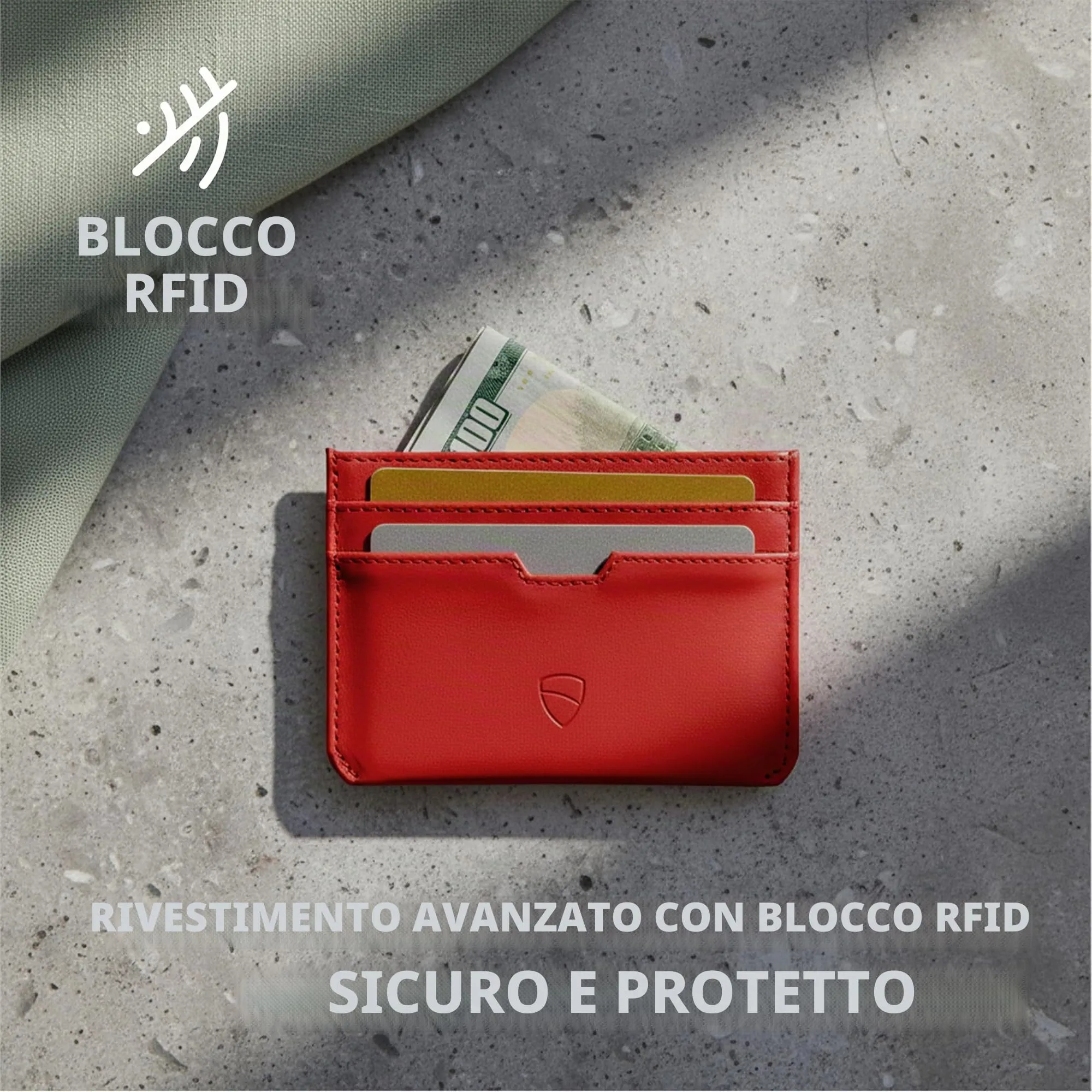 Vaultskin MOORGATE Porta Carte Uomo in Pelle con RFID, Rosso cremisi - immagine 8