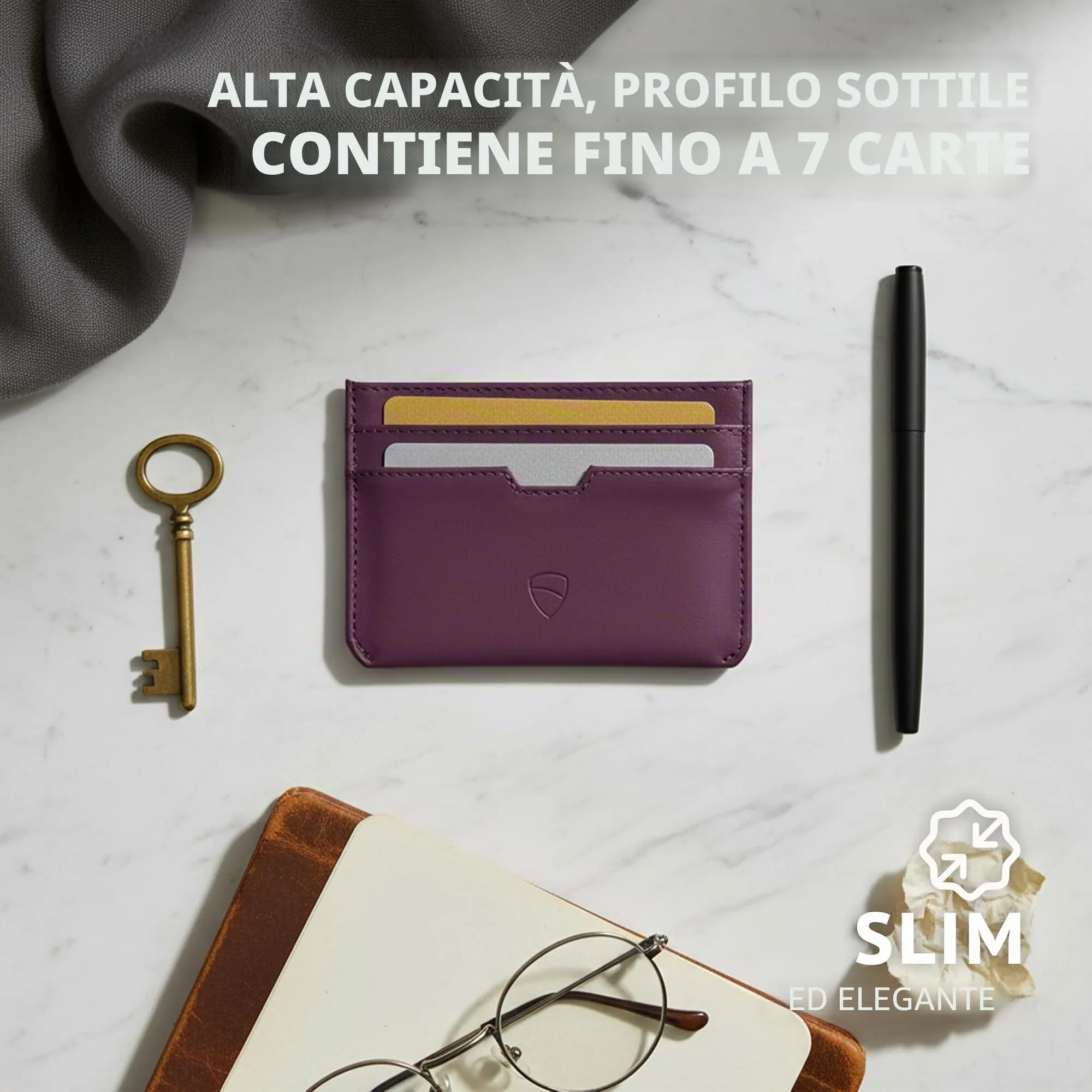 Vaultskin MOORGATE Porta Carte Uomo in Pelle con RFID, Mora - immagine 4