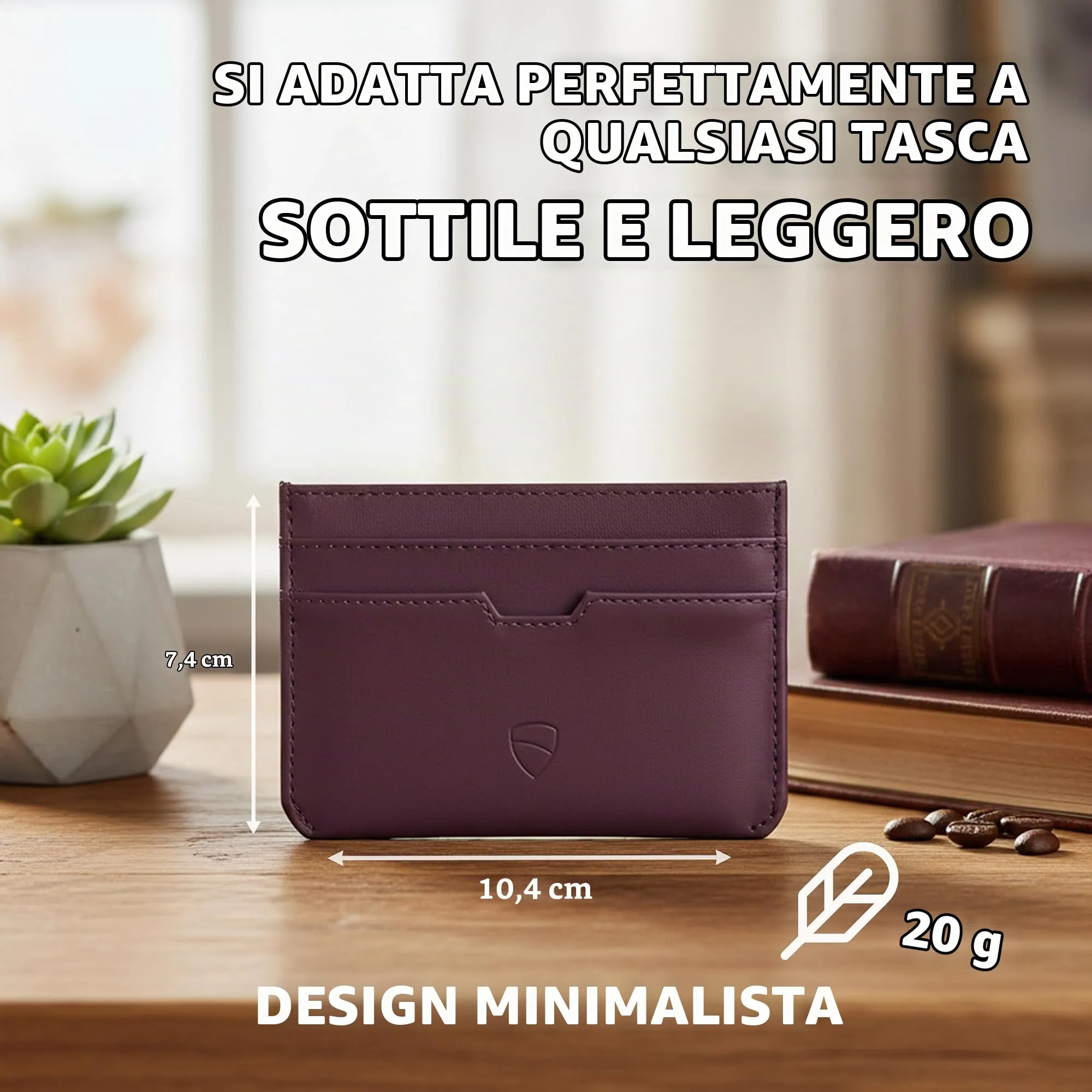 Vaultskin MOORGATE Porta Carte Uomo in Pelle con RFID, Mora - immagine 5
